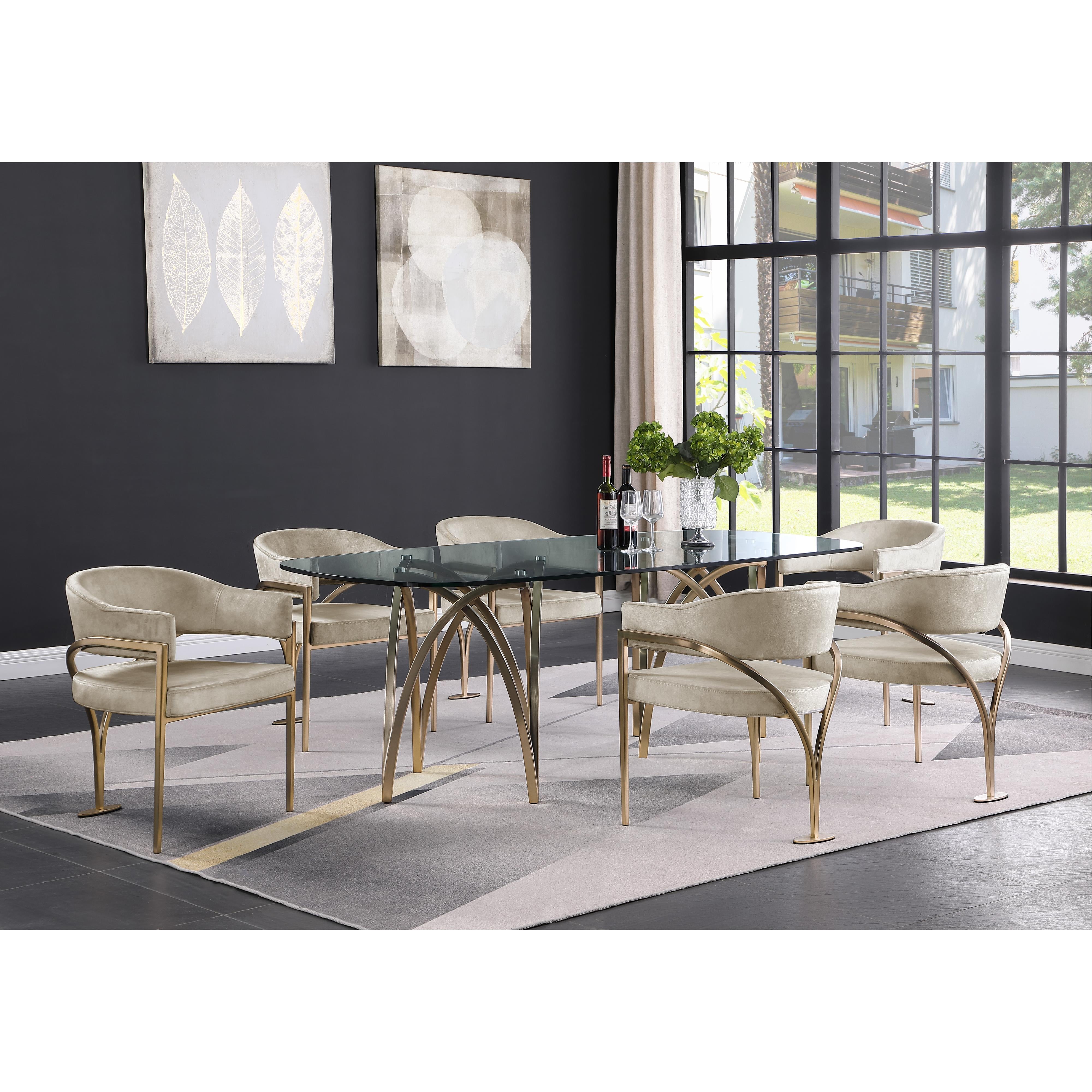 Meridian Madelyn Stone Velvet Dining Chair