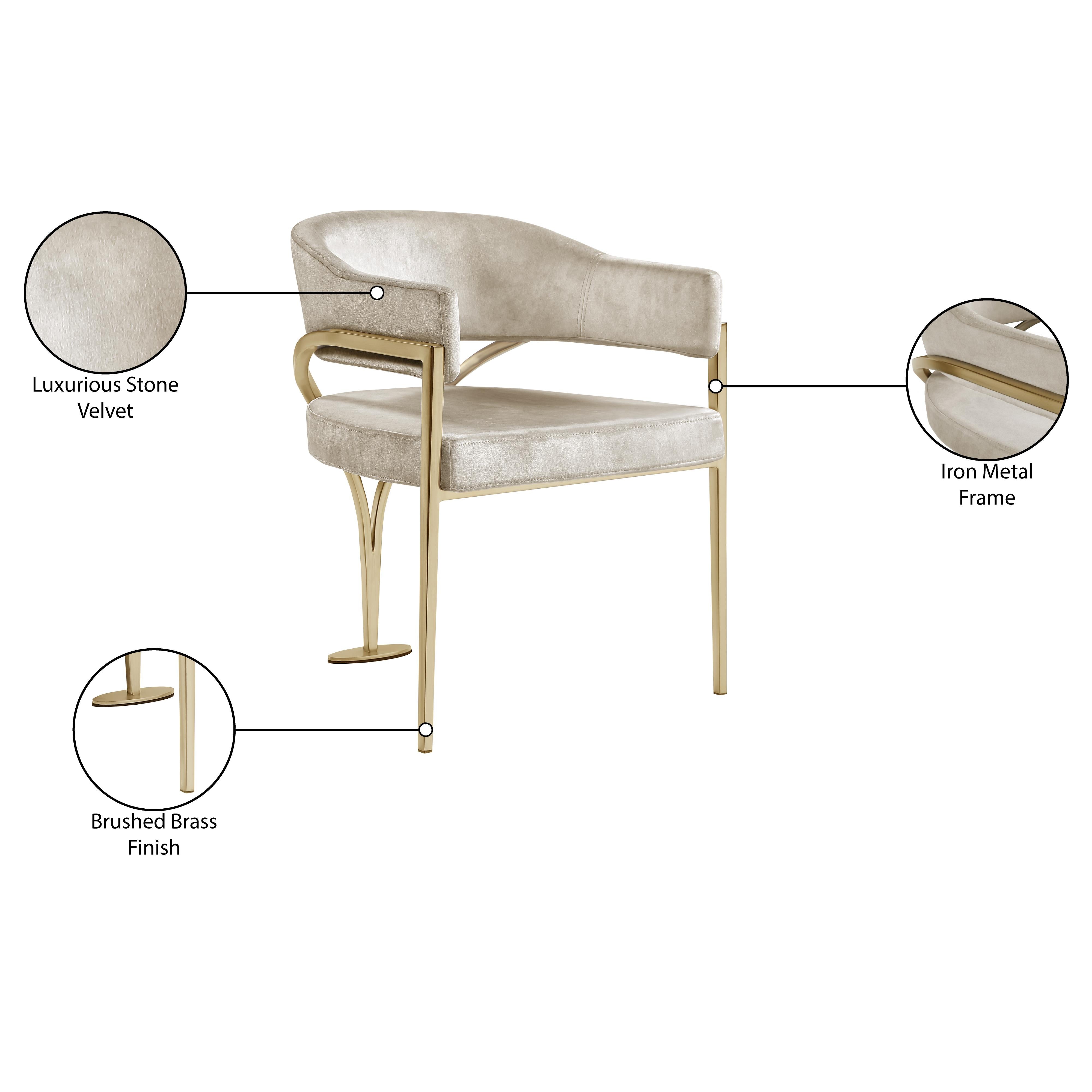 Meridian Madelyn Stone Velvet Dining Chair