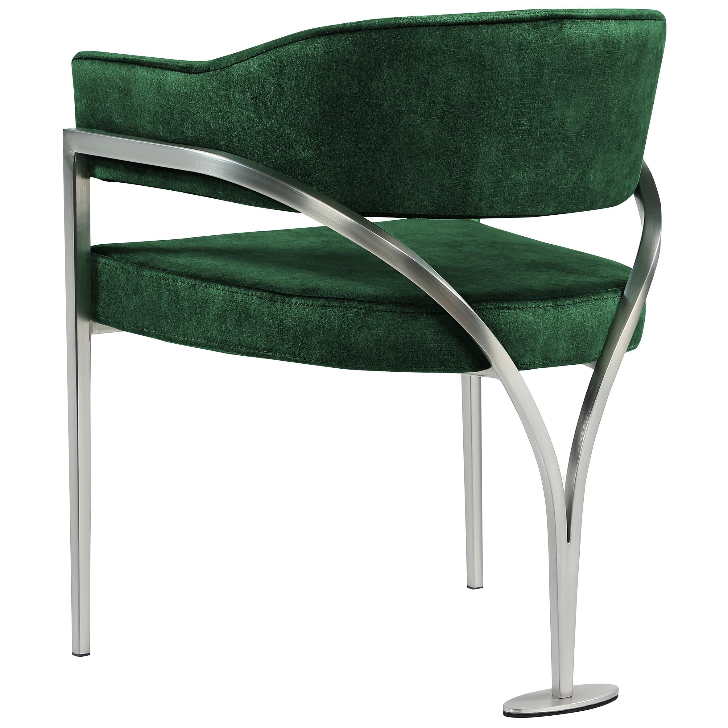 Meridian Madelyn Green Velvet Dining Chair