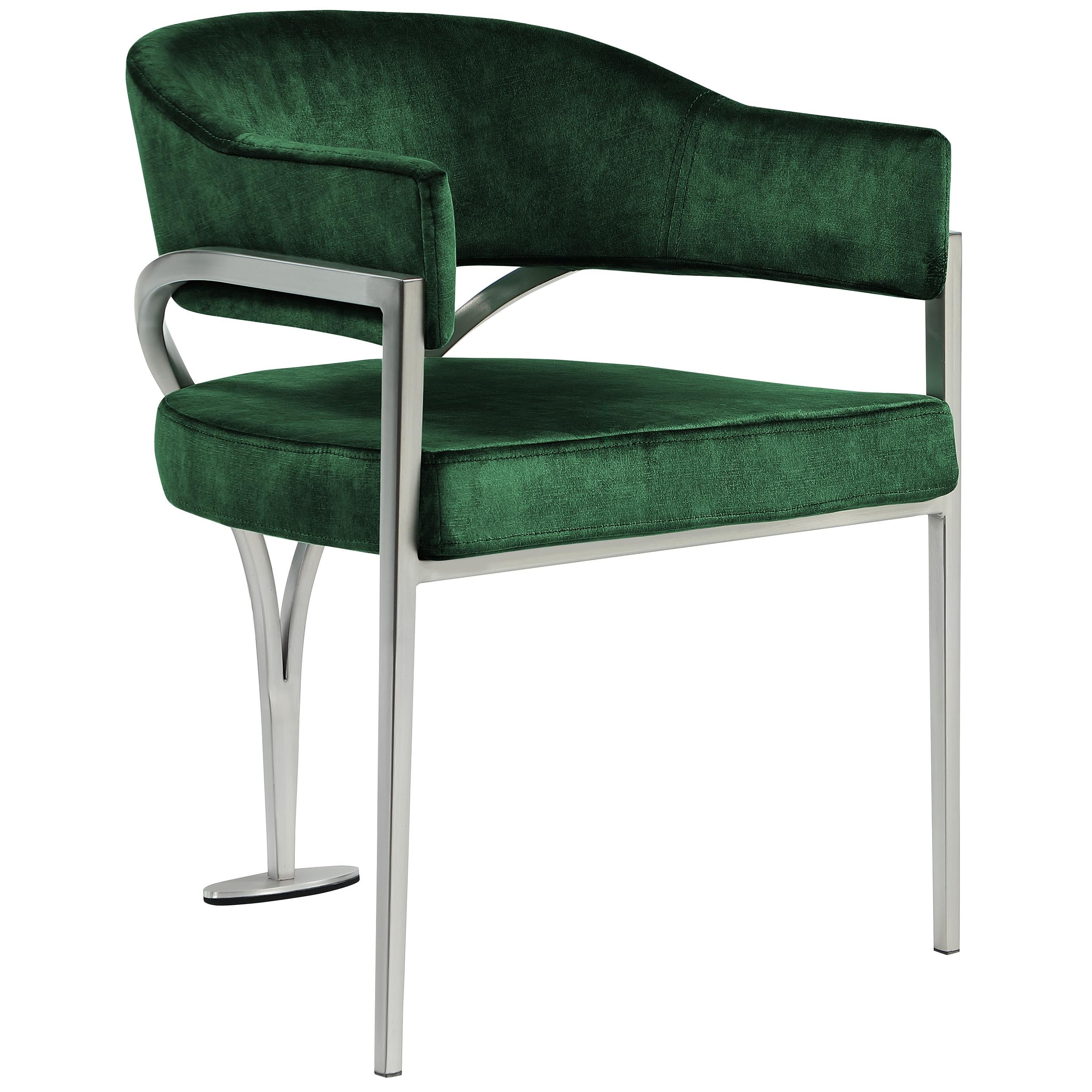 Meridian Madelyn Green Velvet Dining Chair