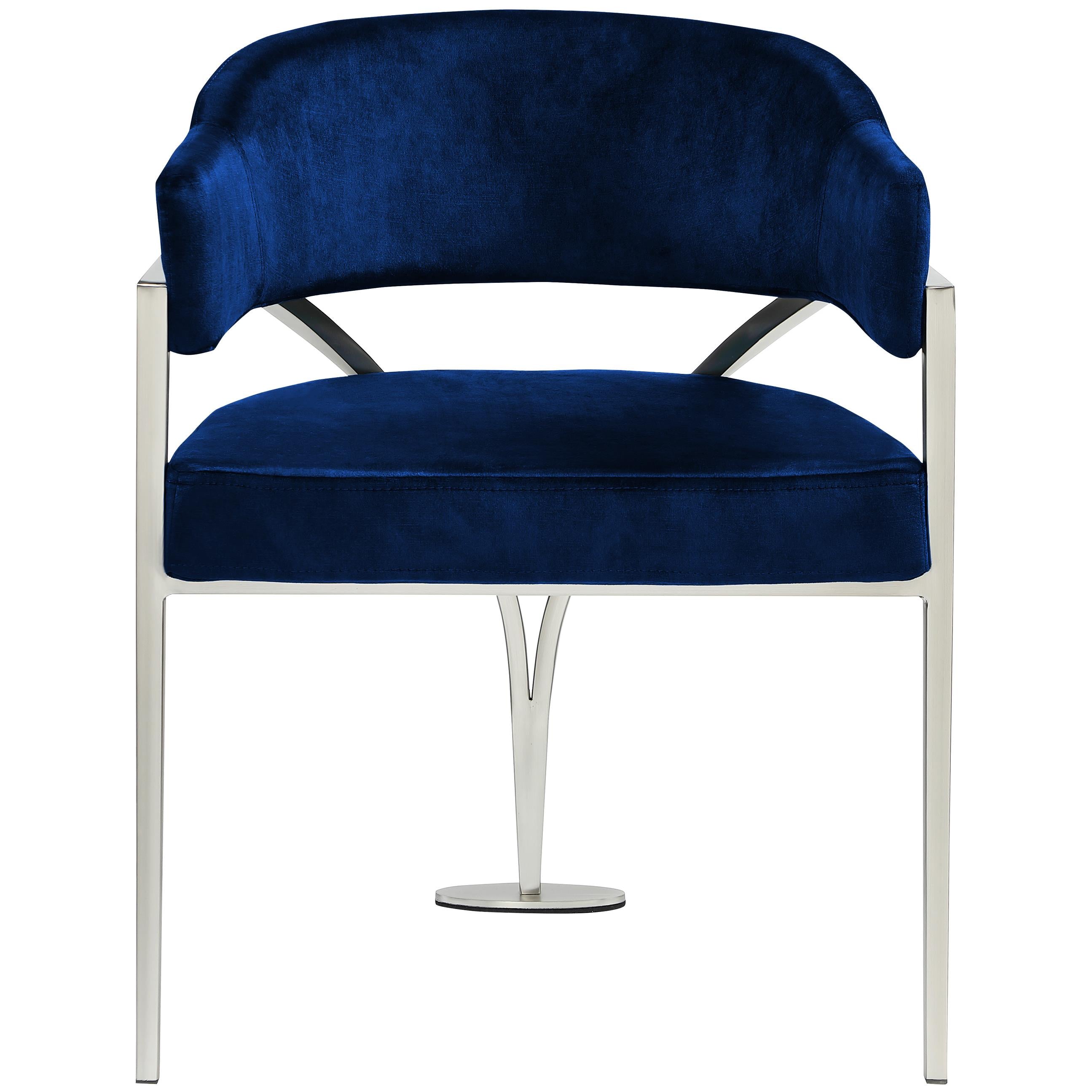 Meridian Madelyn Navy Velvet Dining Chair