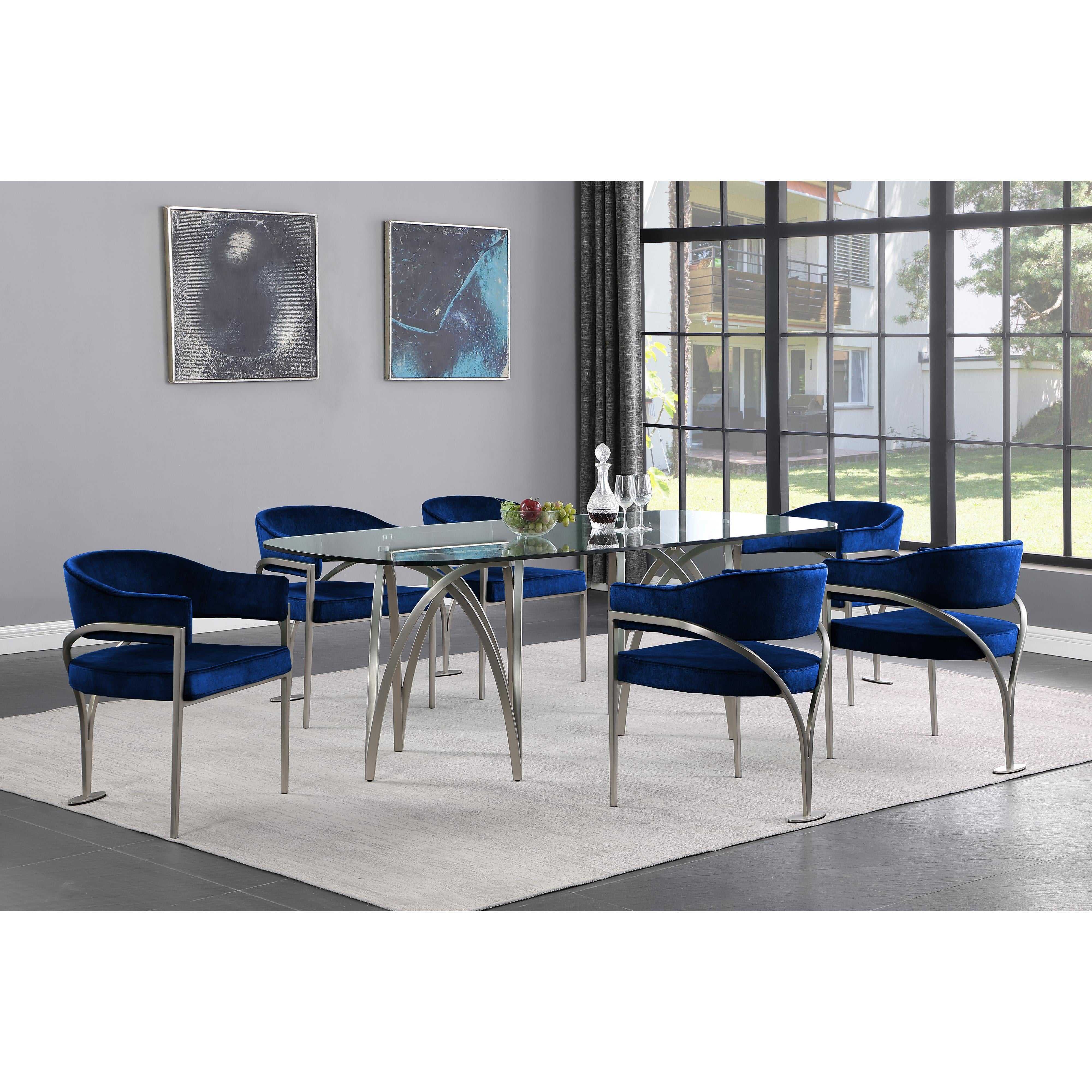 Meridian Madelyn Navy Velvet Dining Chair