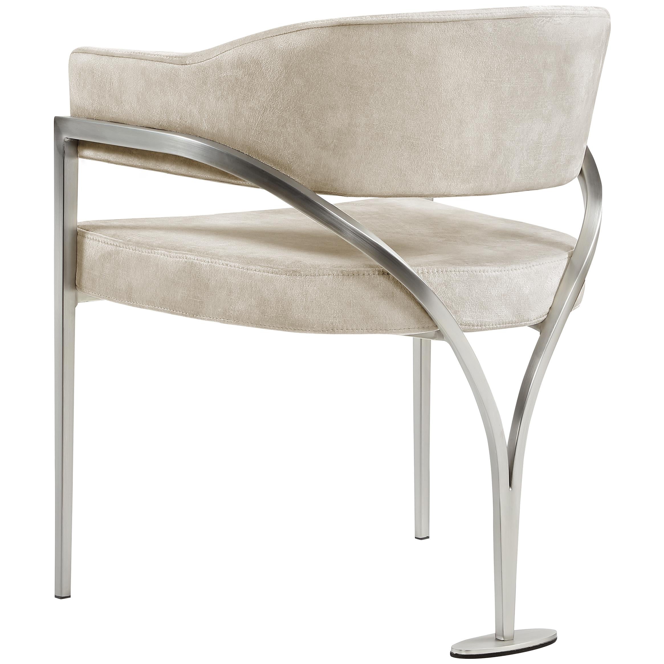 Meridian Madelyn Stone Velvet Dining Chair