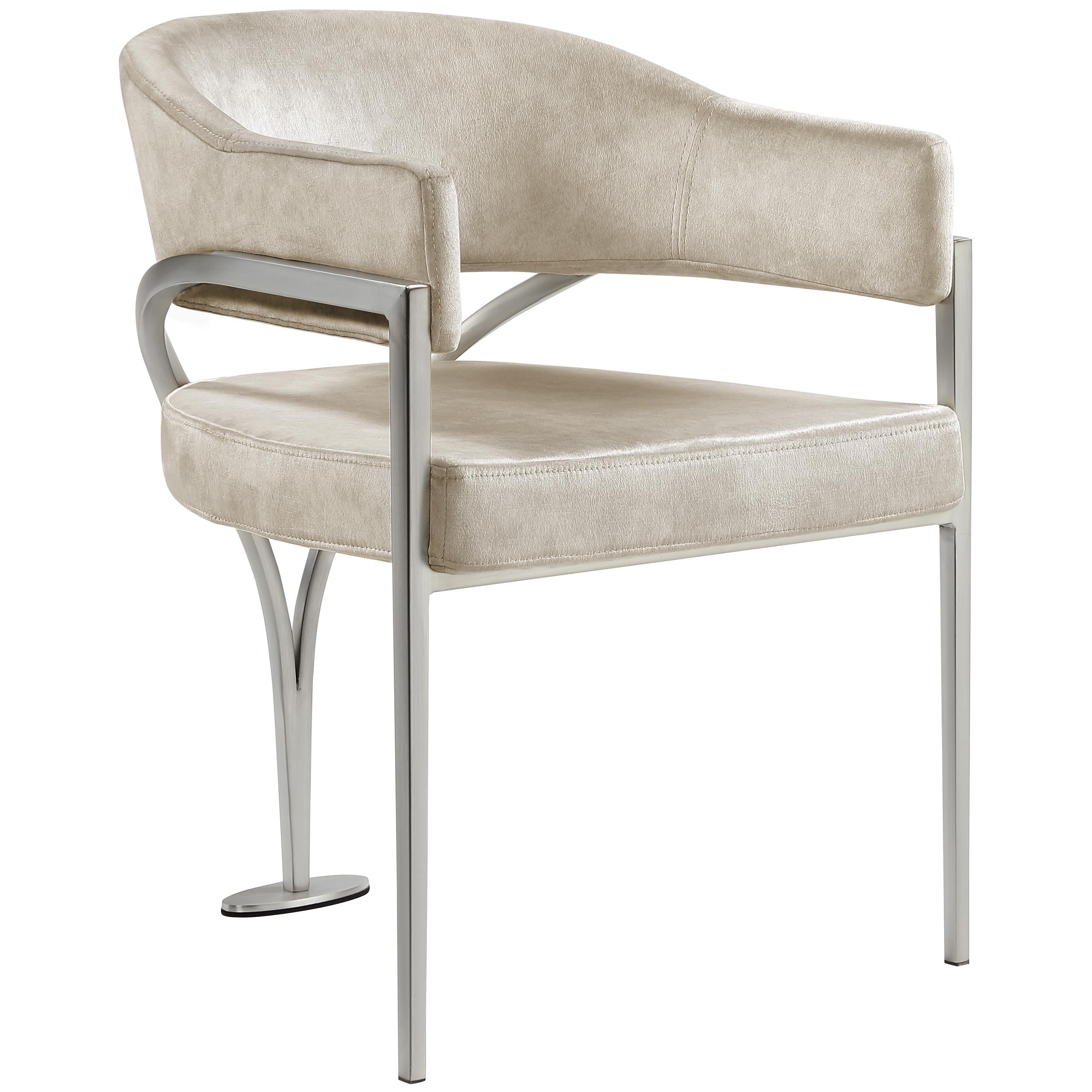 Meridian Madelyn Stone Velvet Dining Chair