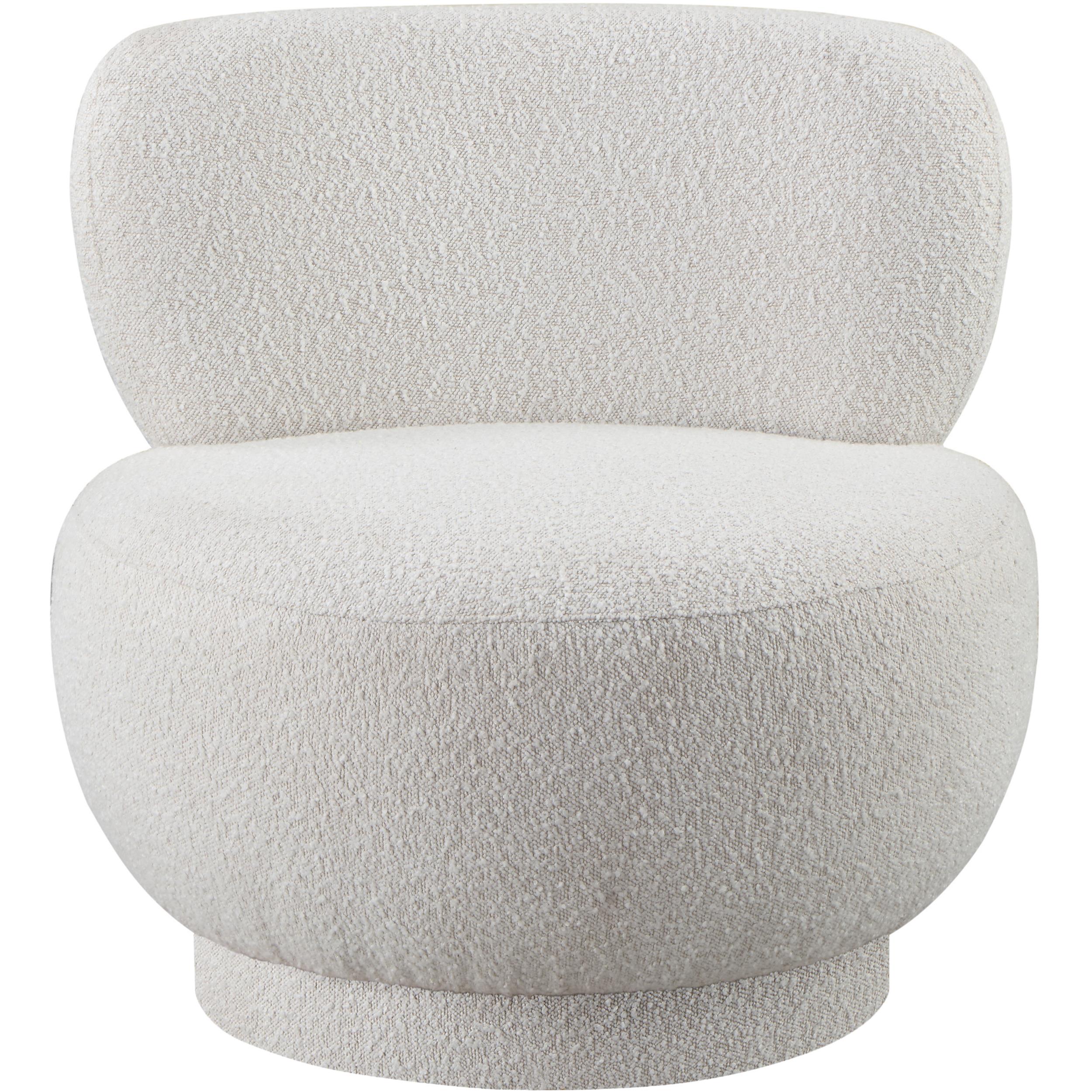 Meridian Calais Cream Boucle Fabric Accent Chair
