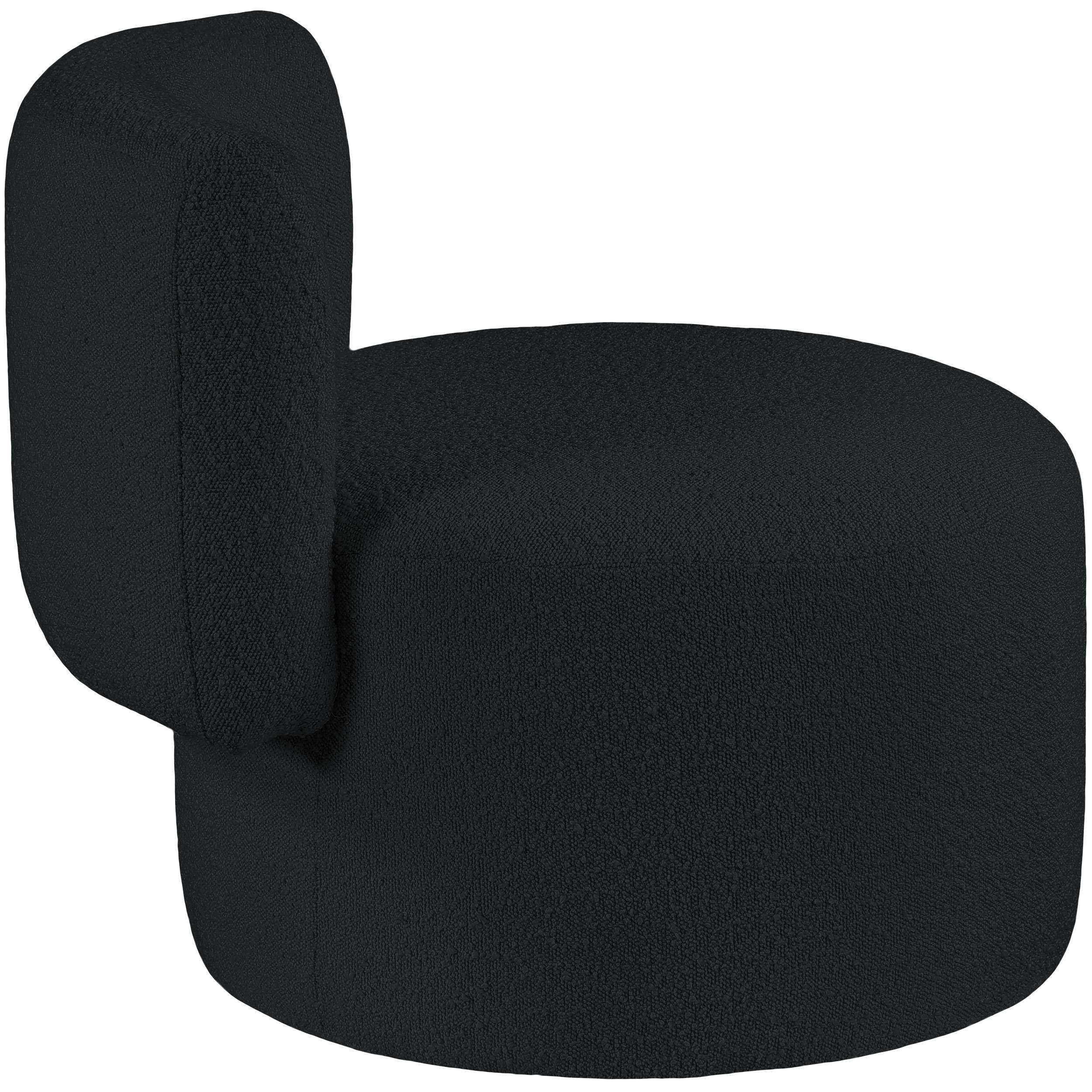 Meridian Como Black Boucle Fabric Accent Chair