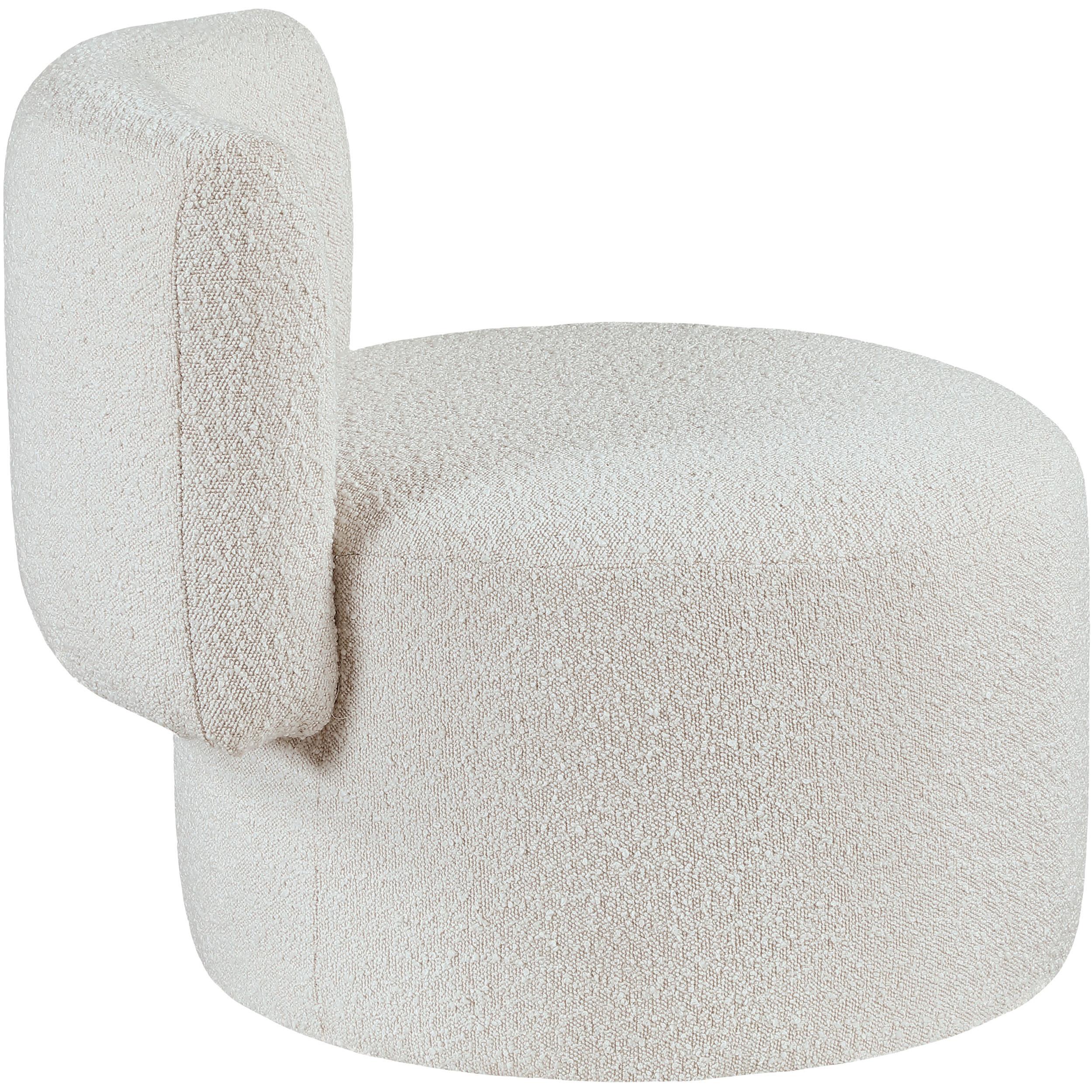Meridian Como Cream Boucle Fabric Accent Chair
