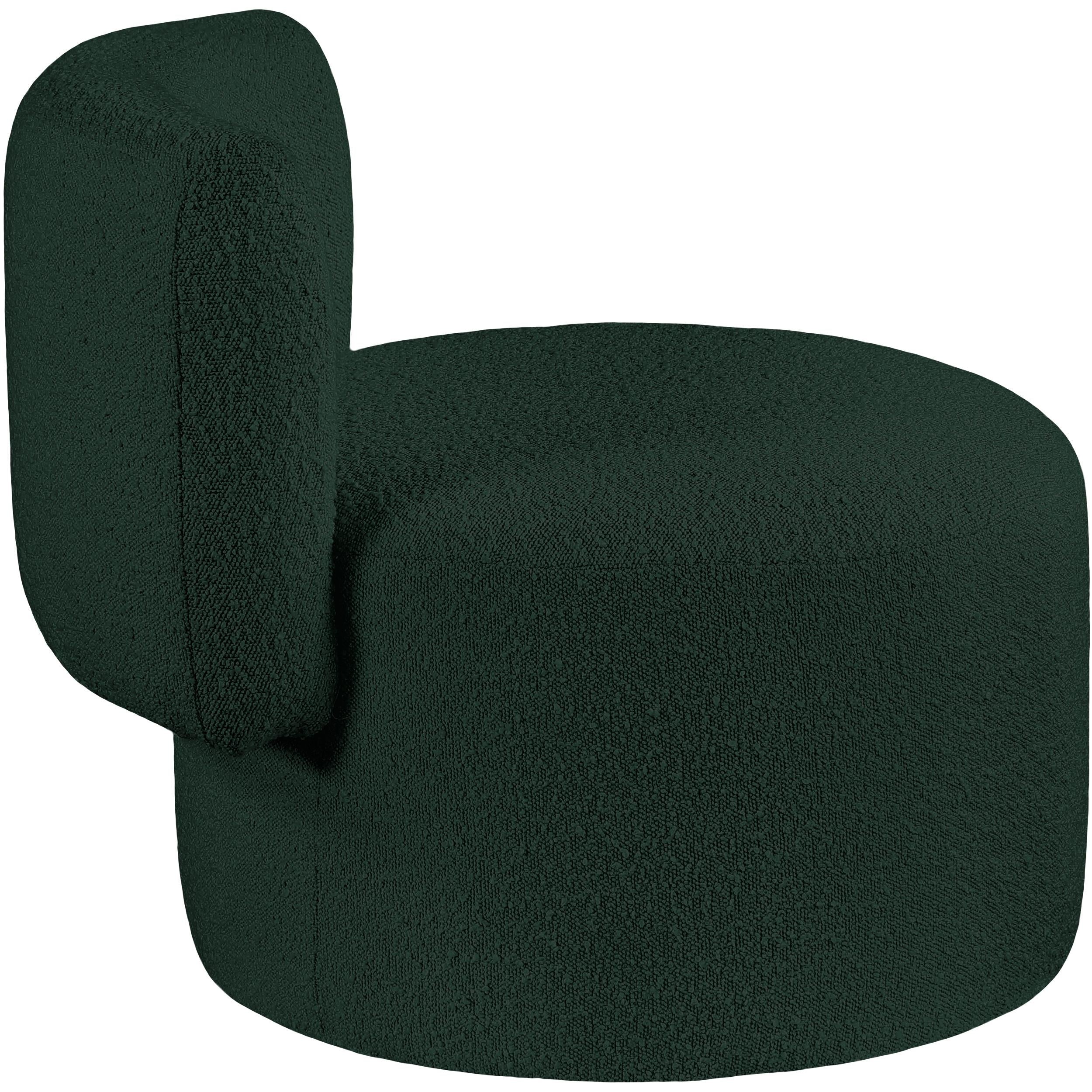 Meridian Como Green Boucle Fabric Accent Chair