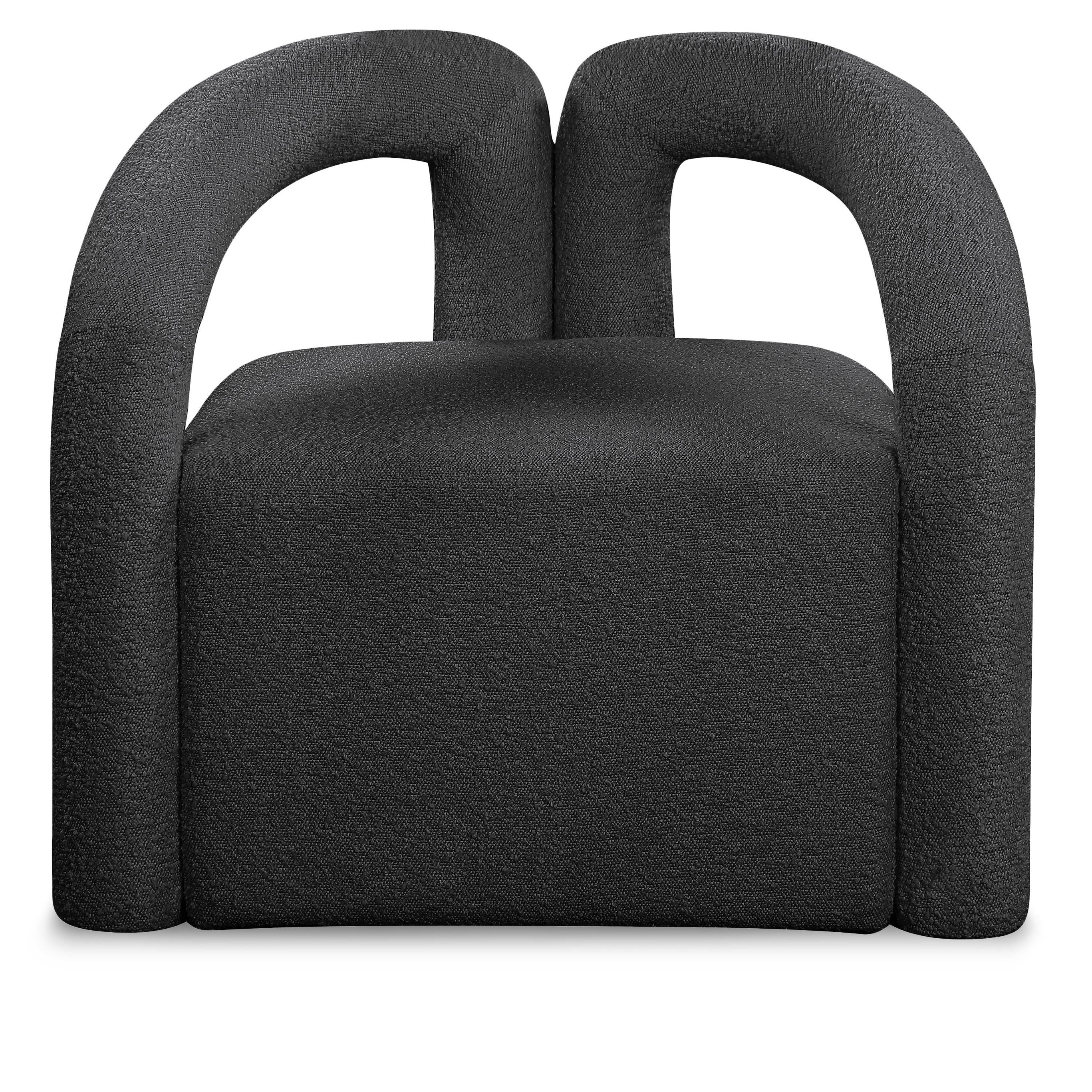 Meridian Otto Black Boucle Fabric Accent Chair