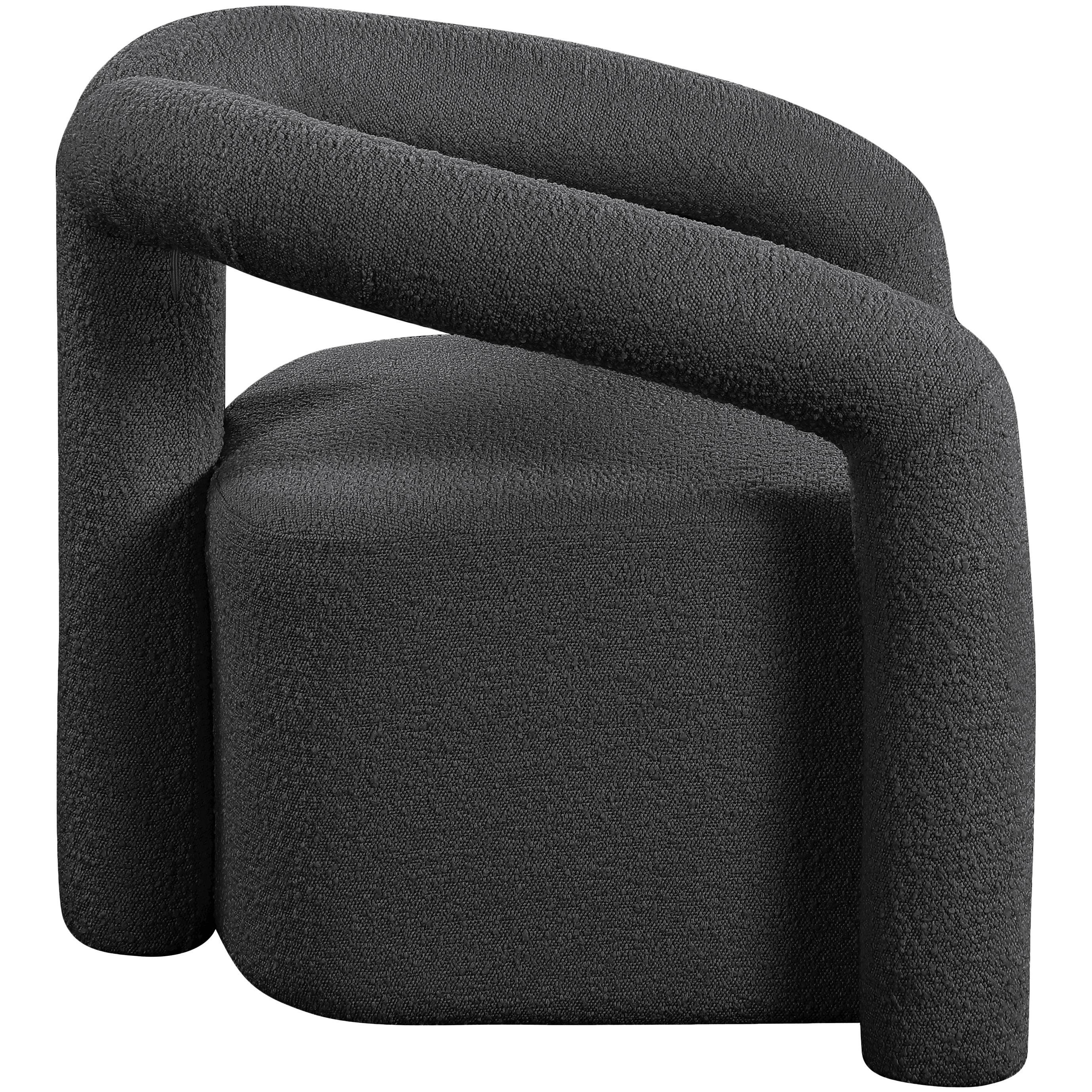 Meridian Otto Black Boucle Fabric Accent Chair