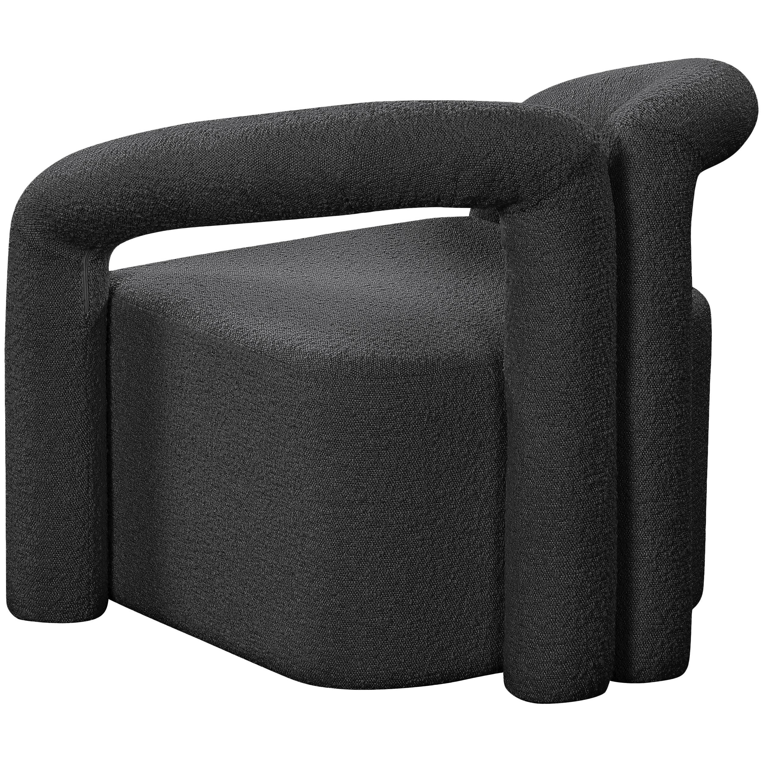 Meridian Otto Black Boucle Fabric Accent Chair