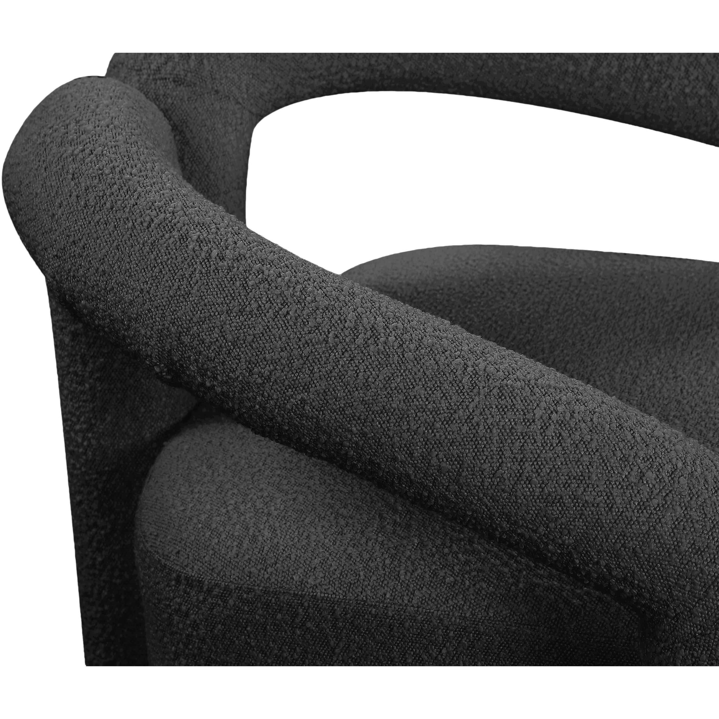 Meridian Otto Black Boucle Fabric Accent Chair