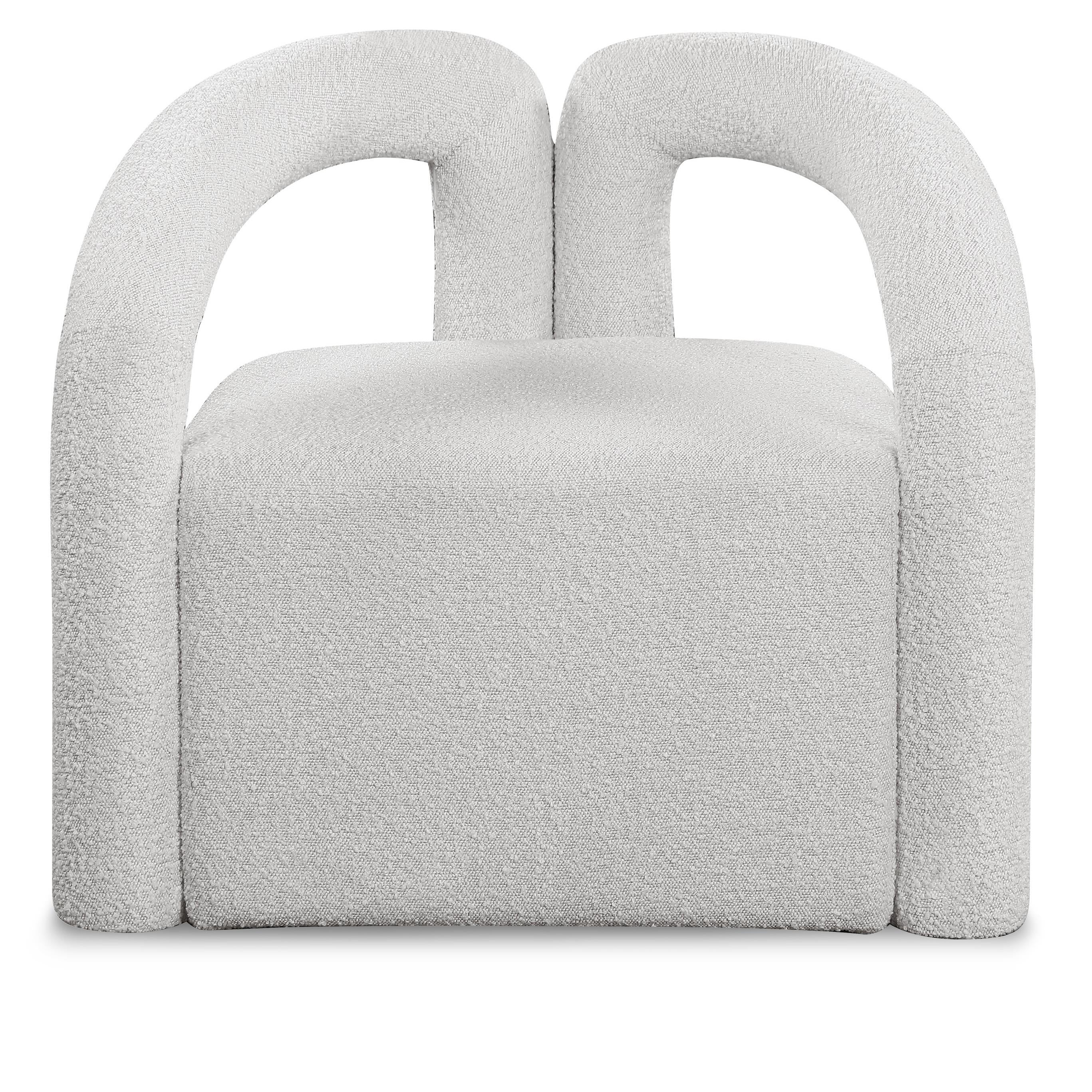 Meridian Otto Cream Boucle Fabric Accent Chair