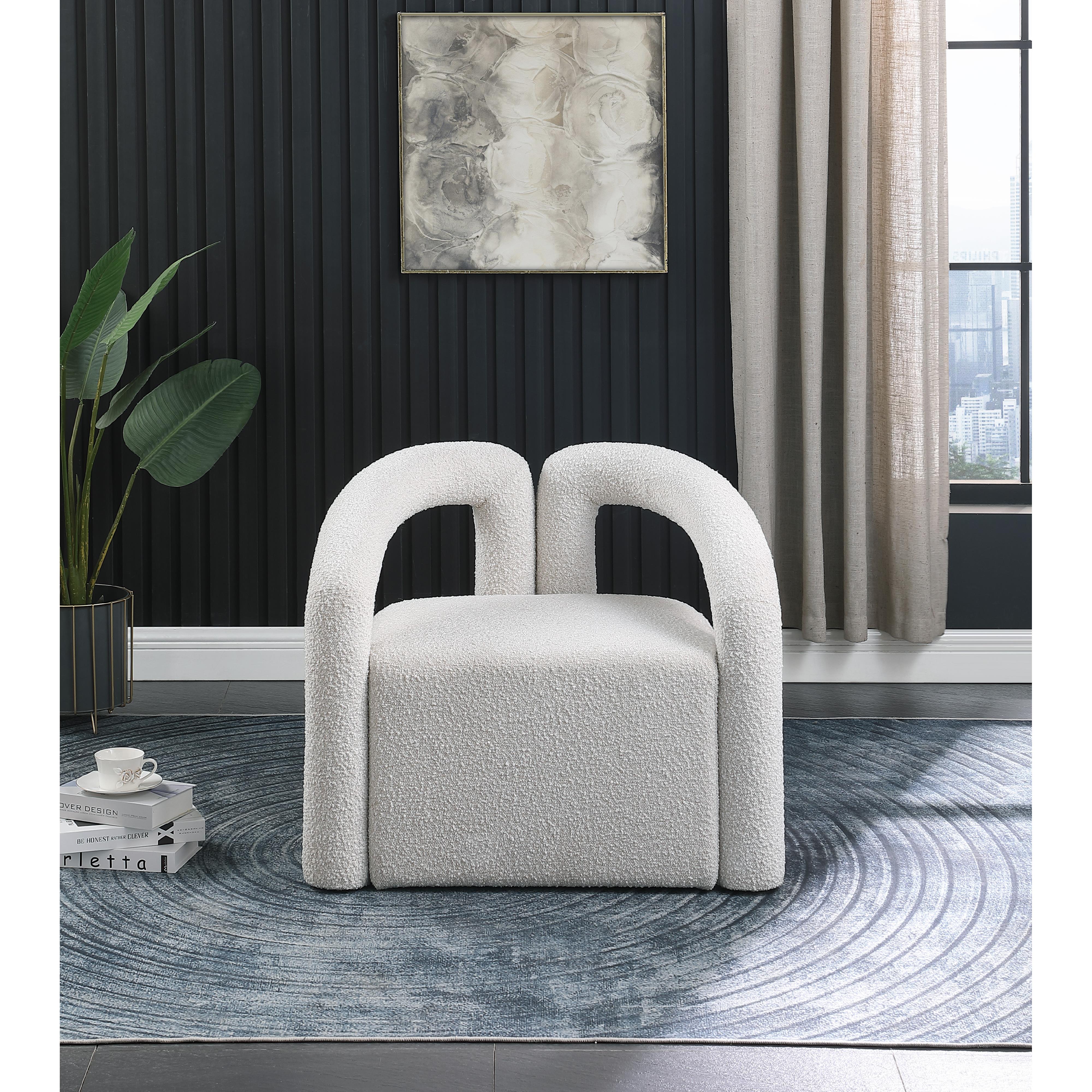 Meridian Otto Cream Boucle Fabric Accent Chair