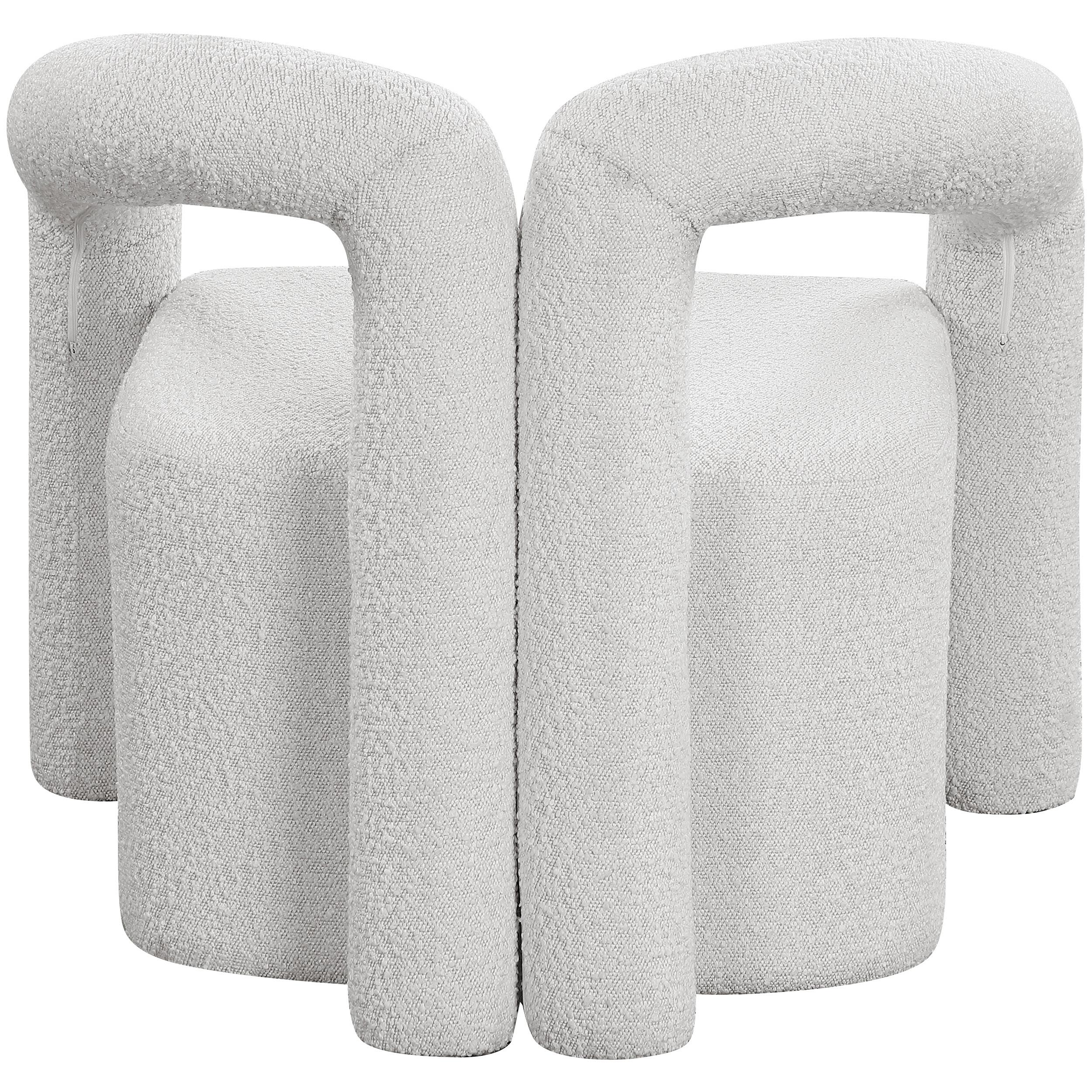 Meridian Otto Cream Boucle Fabric Accent Chair
