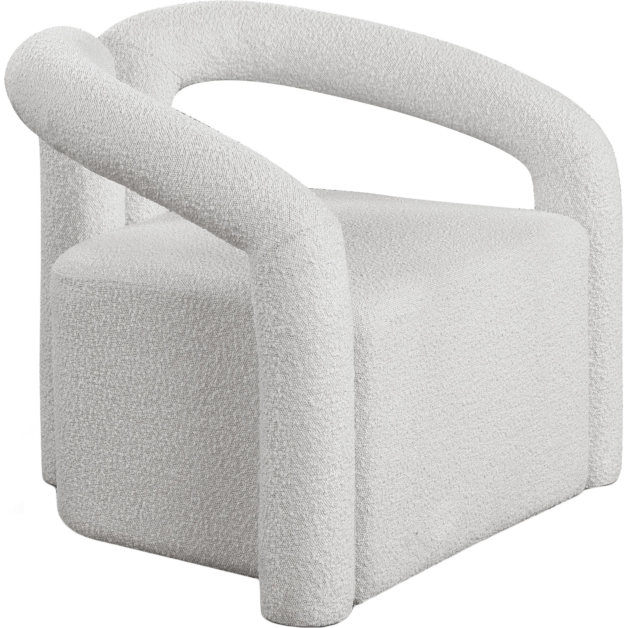 Meridian Otto Cream Boucle Fabric Accent Chair