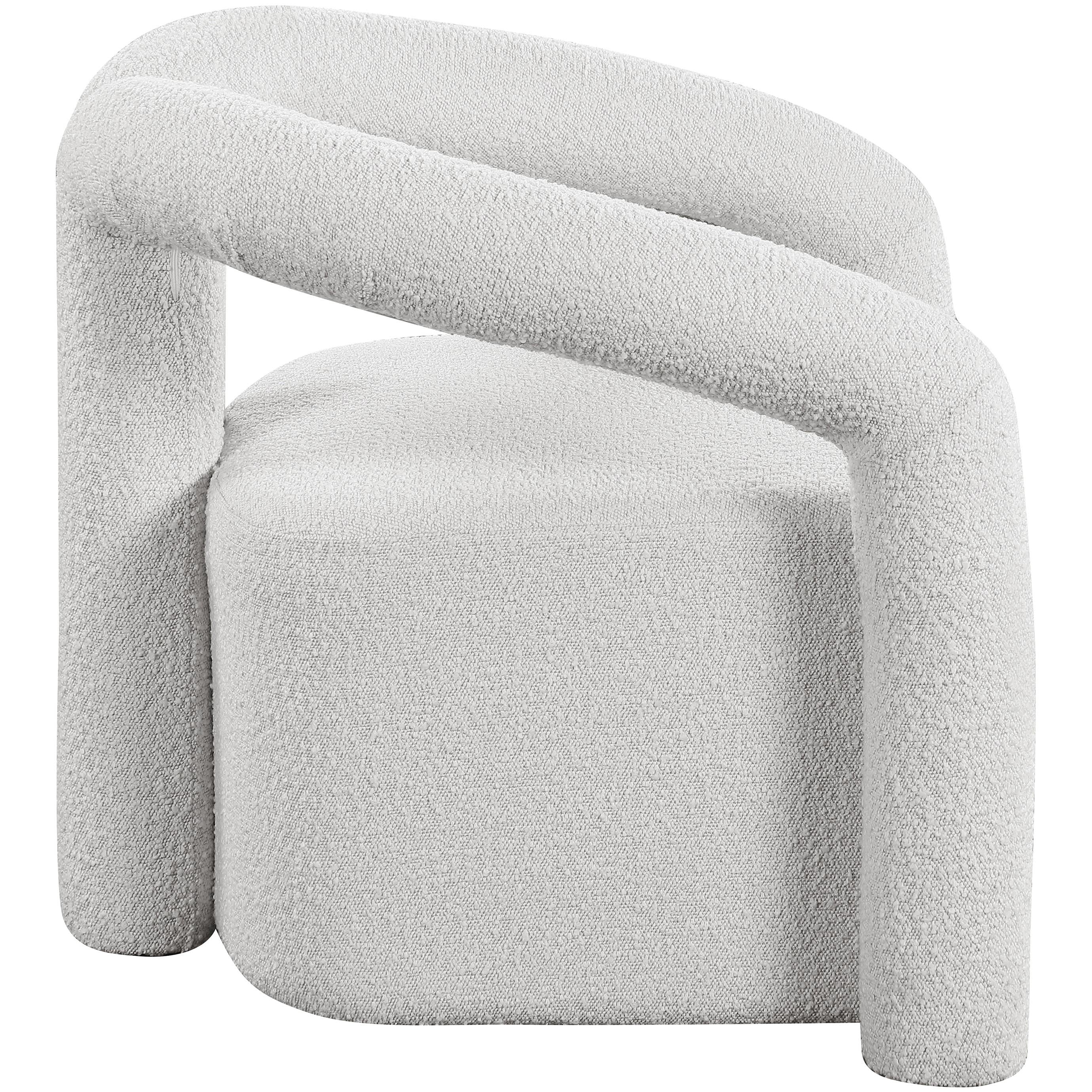 Meridian Otto Cream Boucle Fabric Accent Chair
