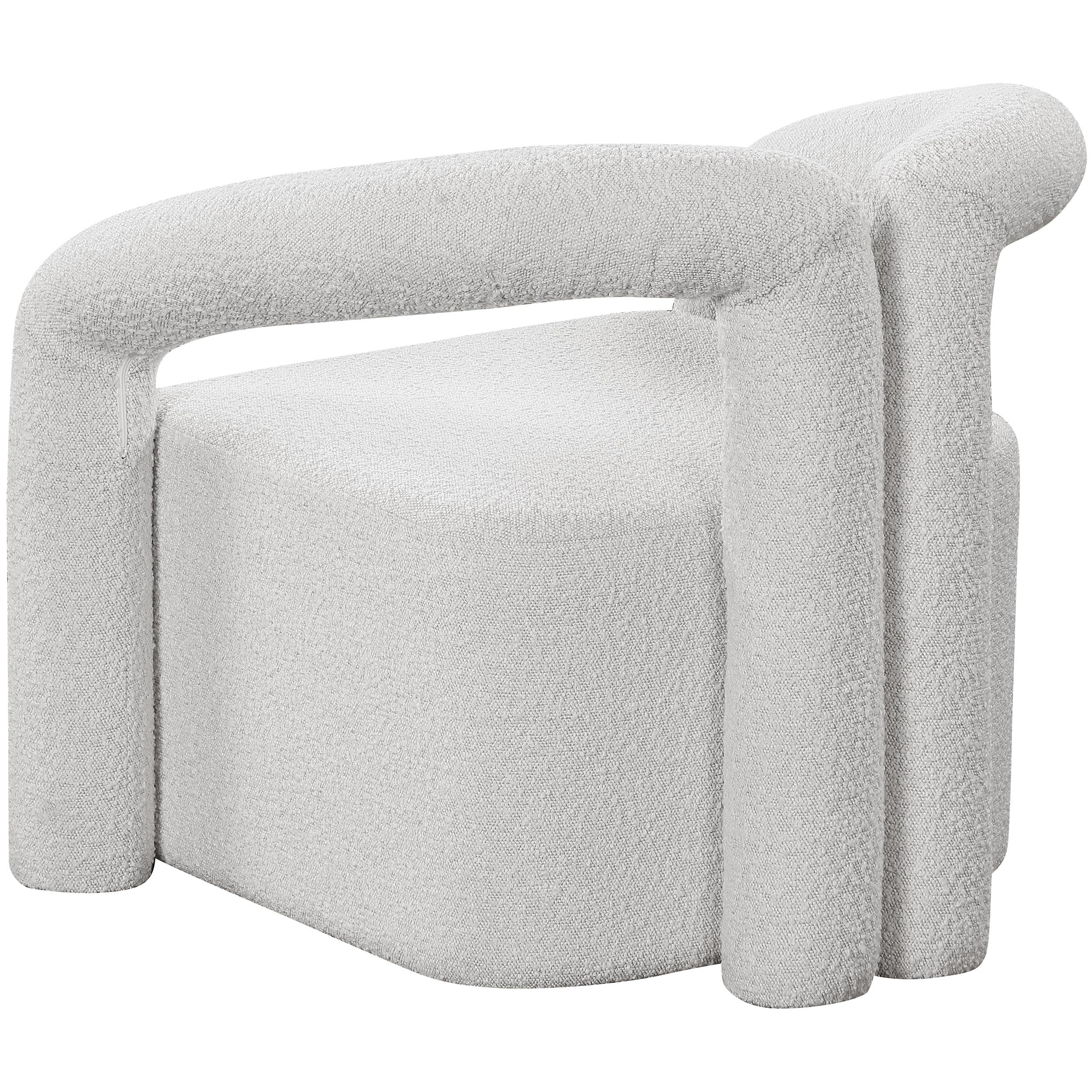 Meridian Otto Cream Boucle Fabric Accent Chair