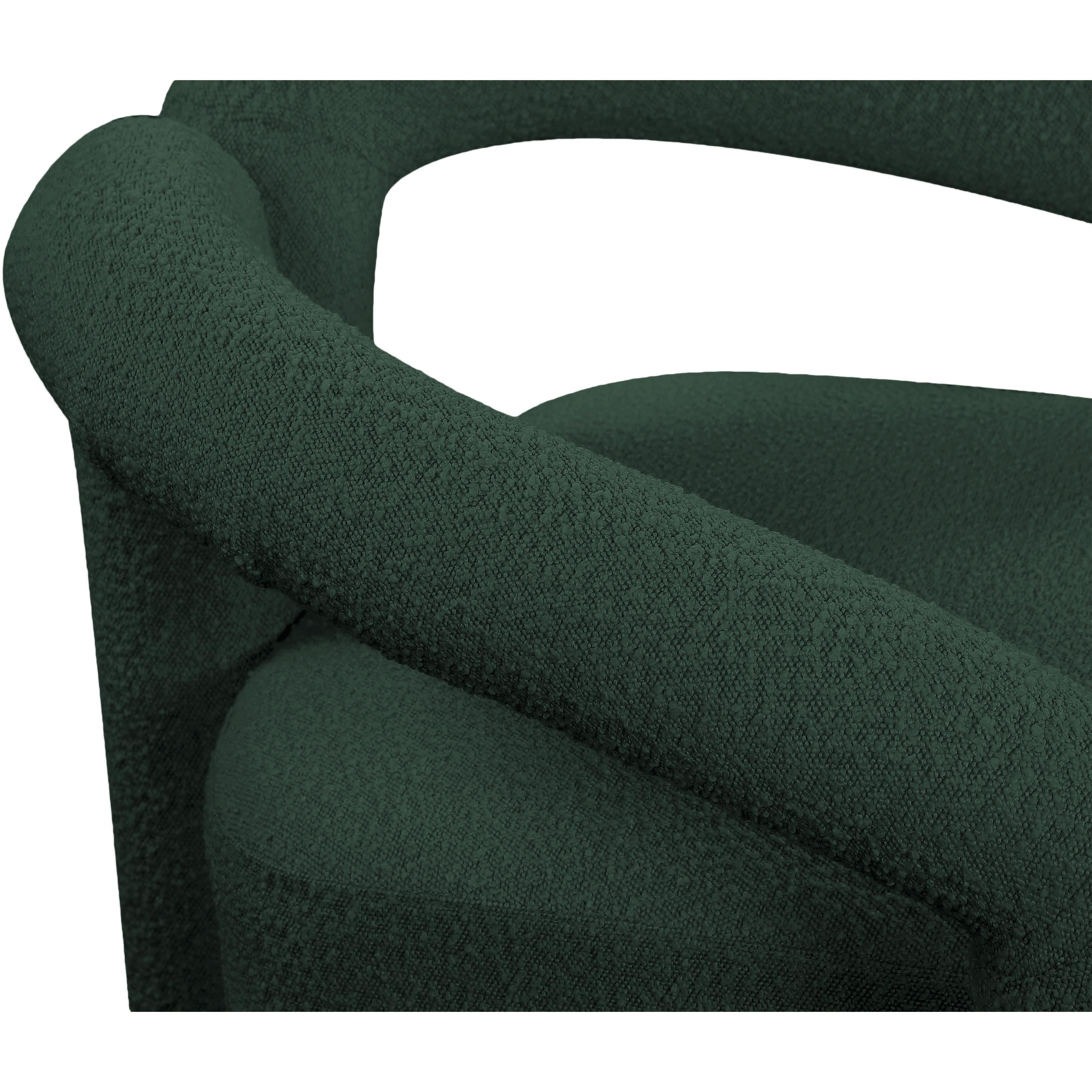 Meridian Otto Green Boucle Fabric Accent Chair