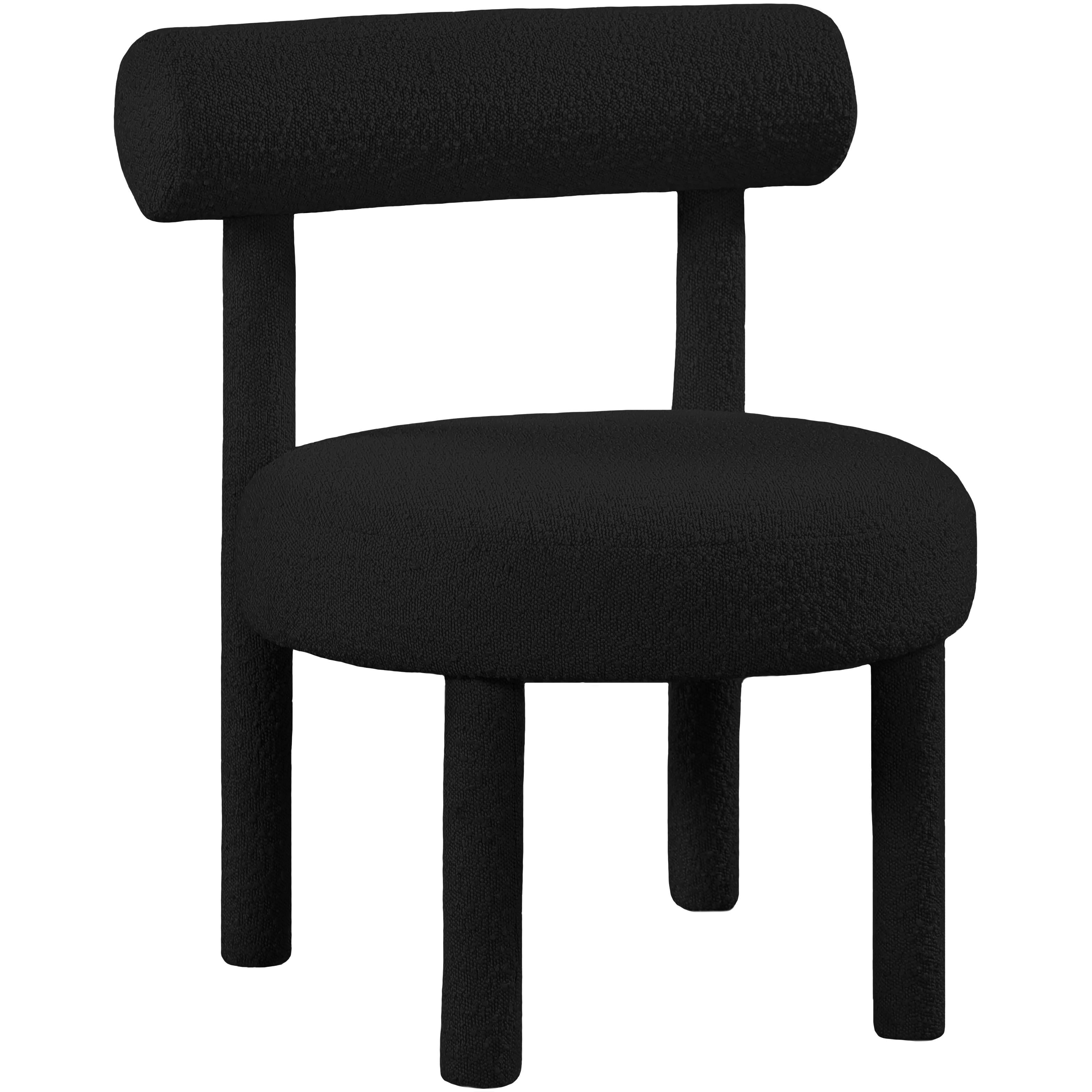 Meridian Parlor Black Boucle Fabric Accent Chair