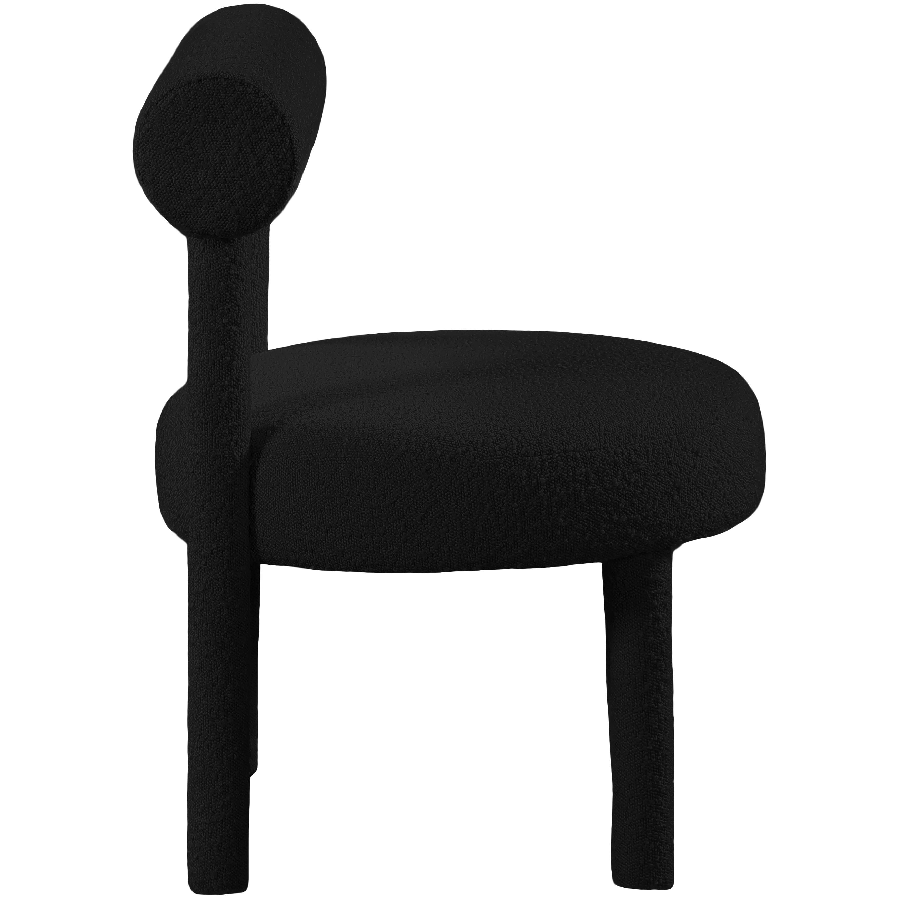 Meridian Parlor Black Boucle Fabric Accent Chair