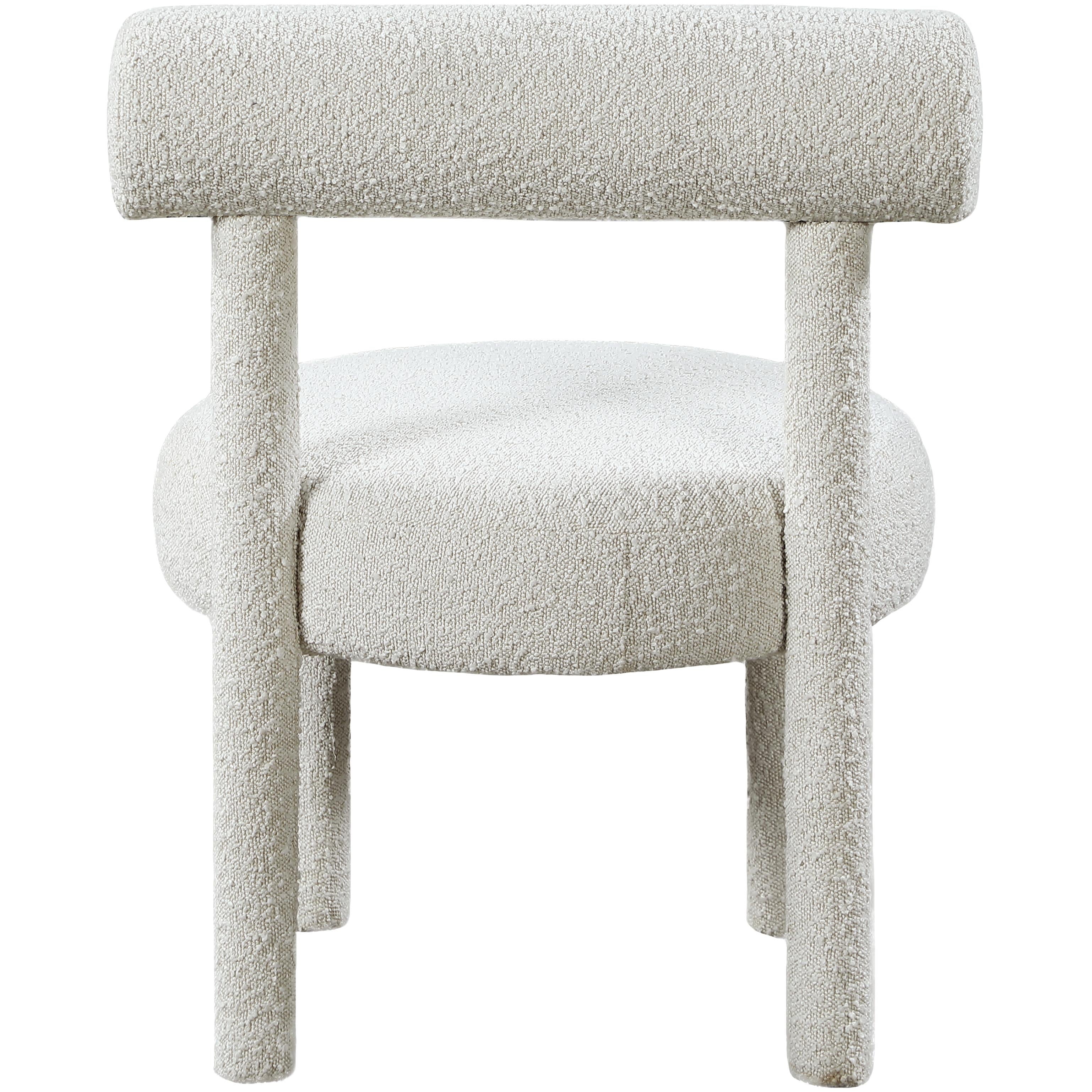 Meridian Parlor Cream Boucle Fabric Accent Chair