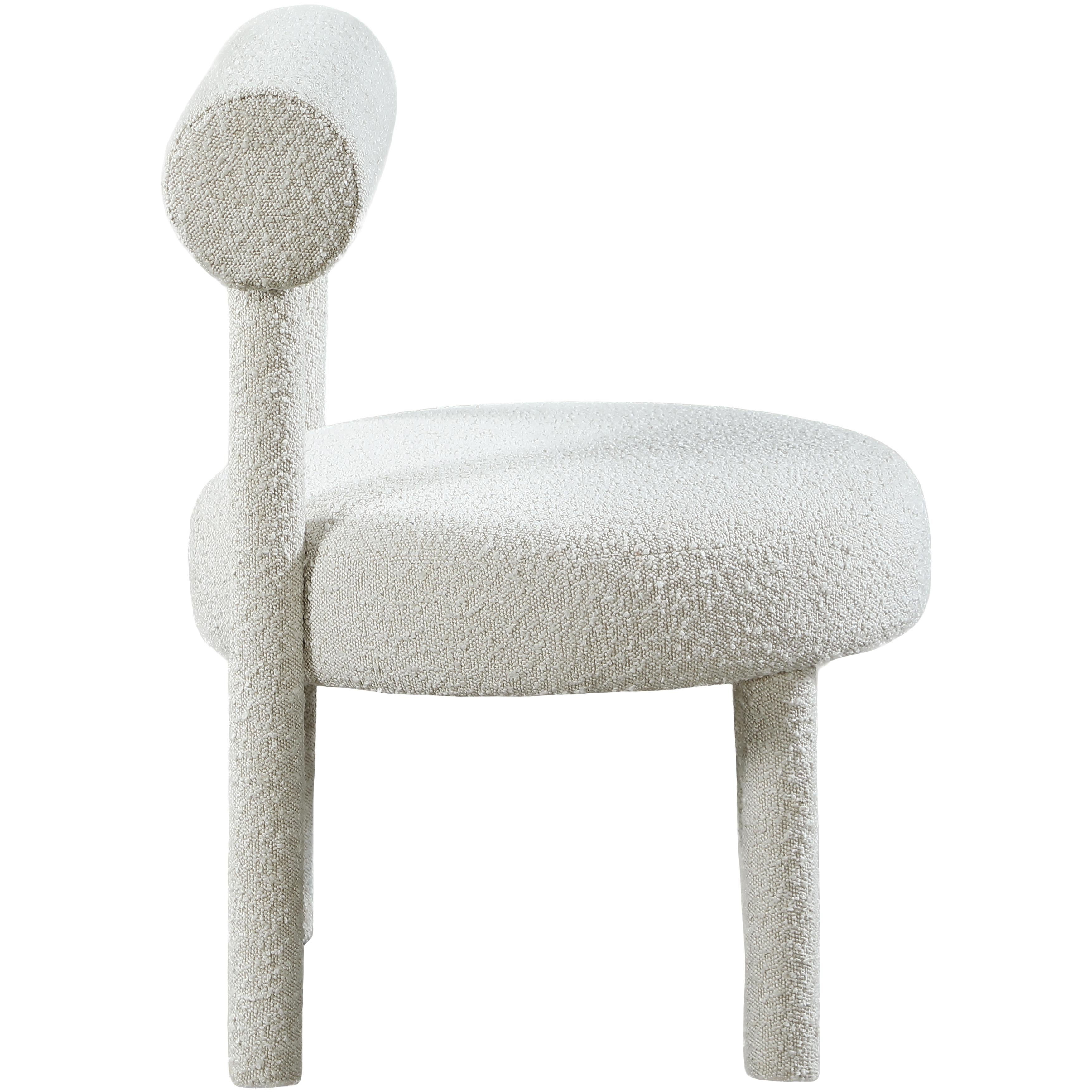 Meridian Parlor Cream Boucle Fabric Accent Chair