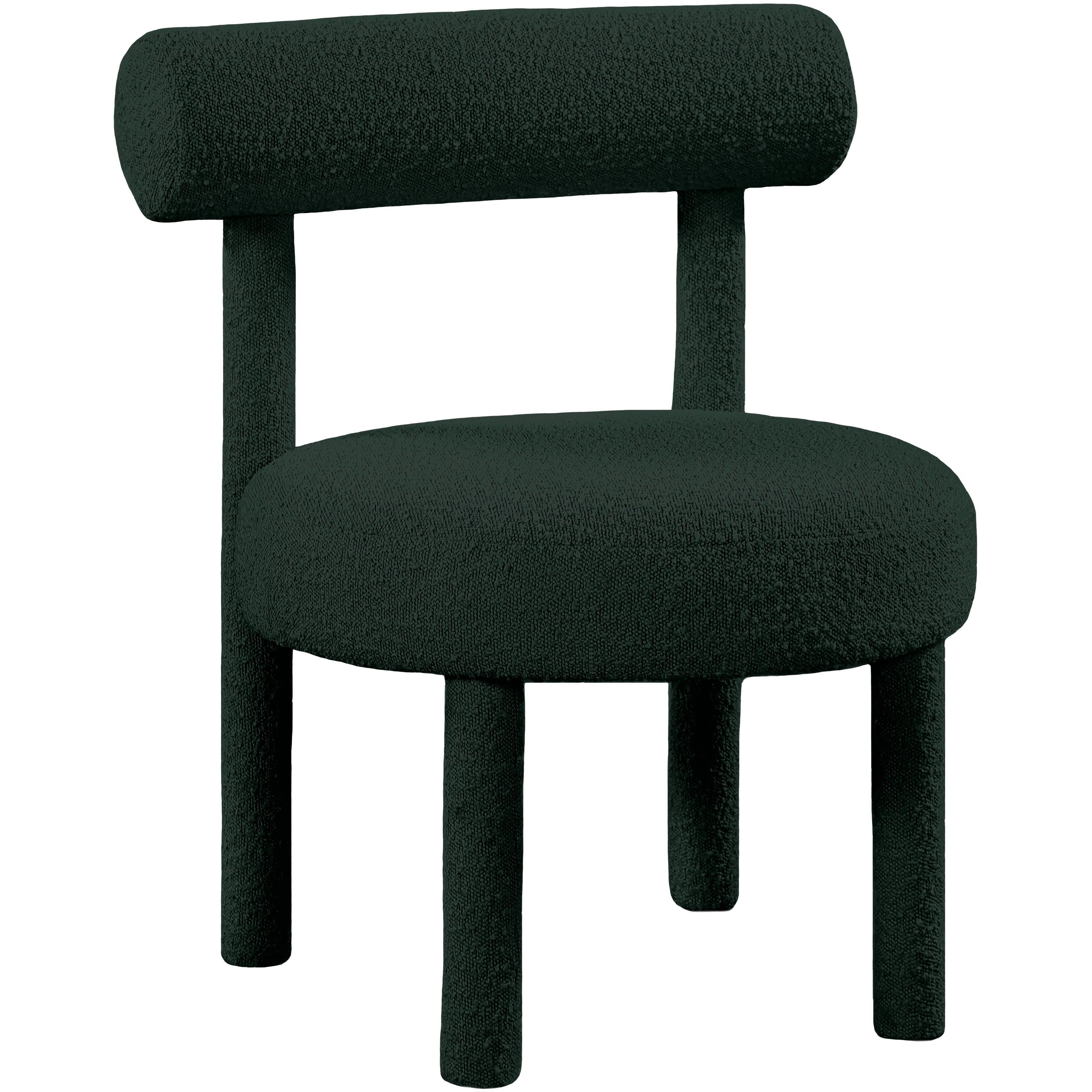 Meridian Parlor Green Boucle Fabric Accent Chair