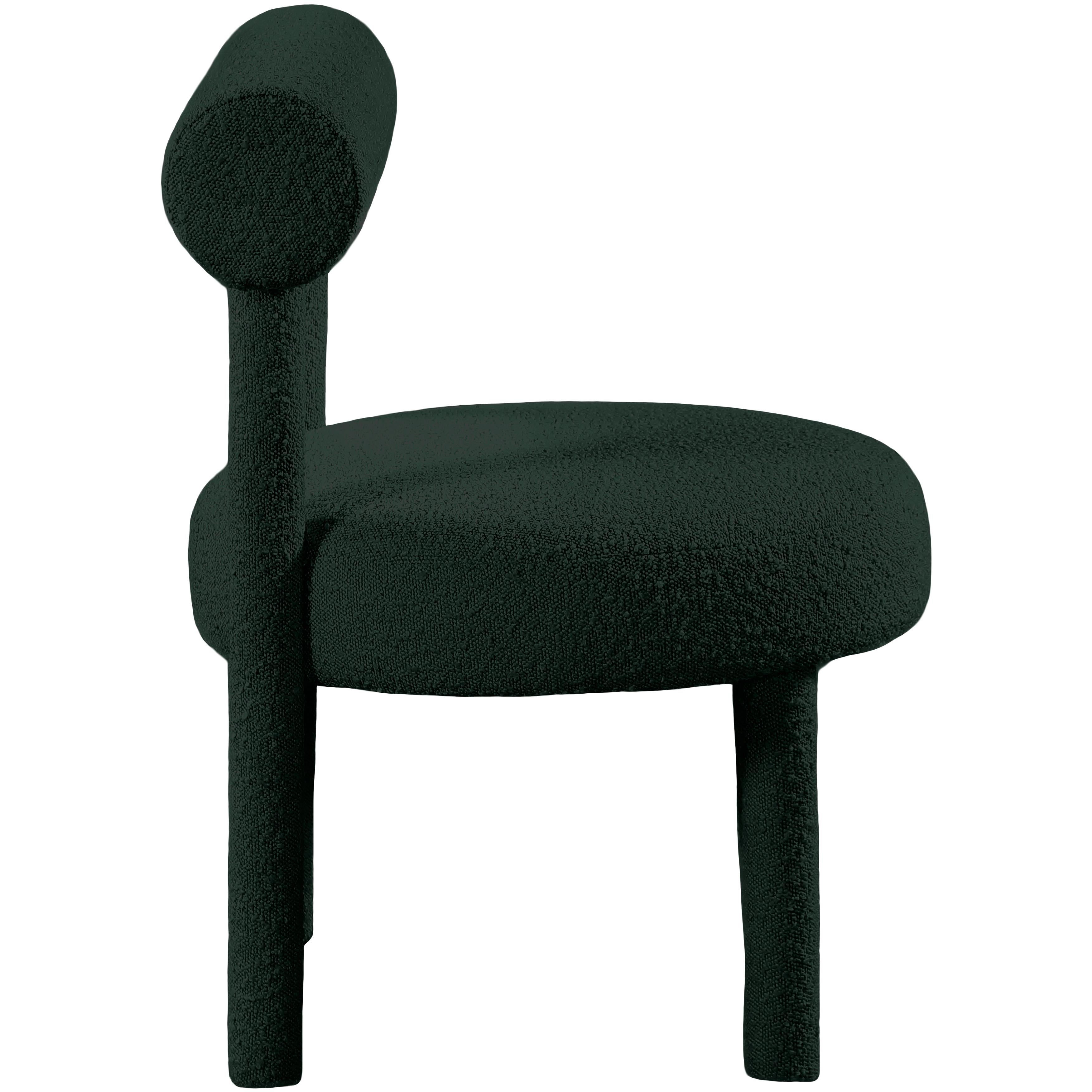 Meridian Parlor Green Boucle Fabric Accent Chair