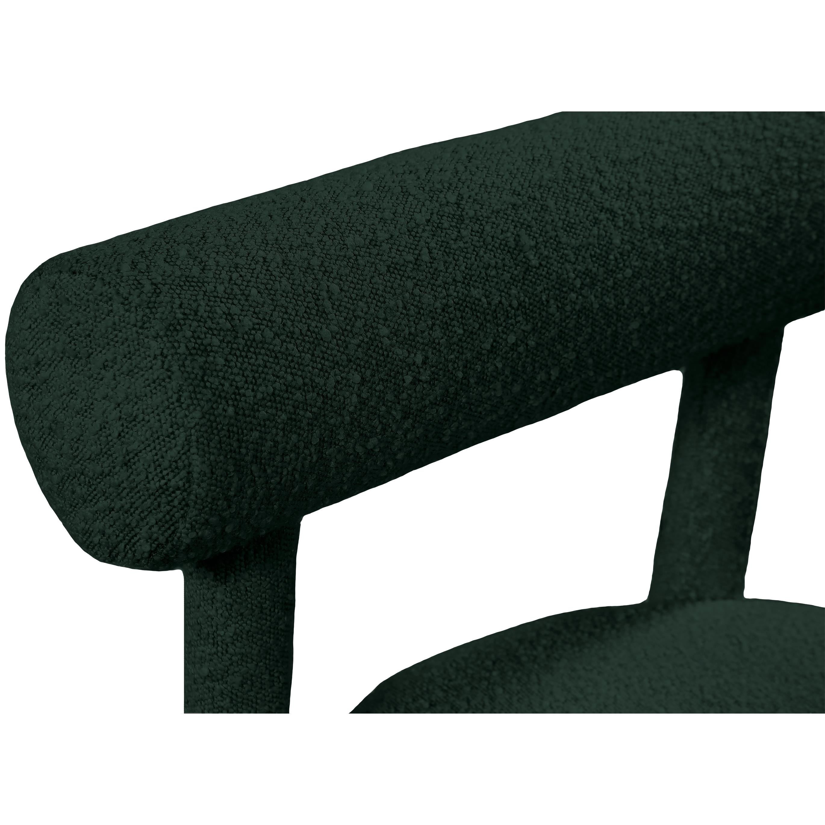 Meridian Parlor Green Boucle Fabric Accent Chair