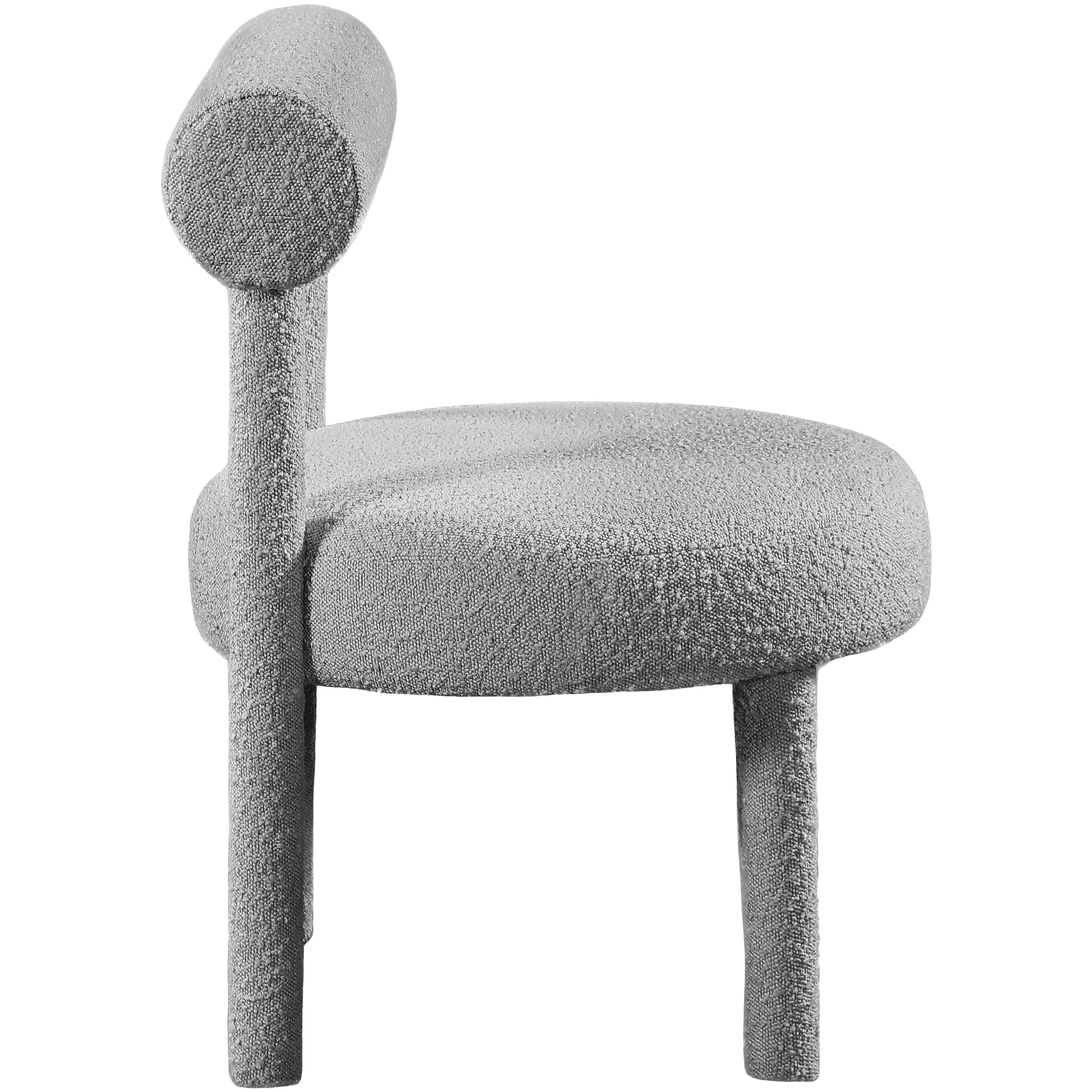 Meridian Parlor Grey Boucle Fabric Accent Chair