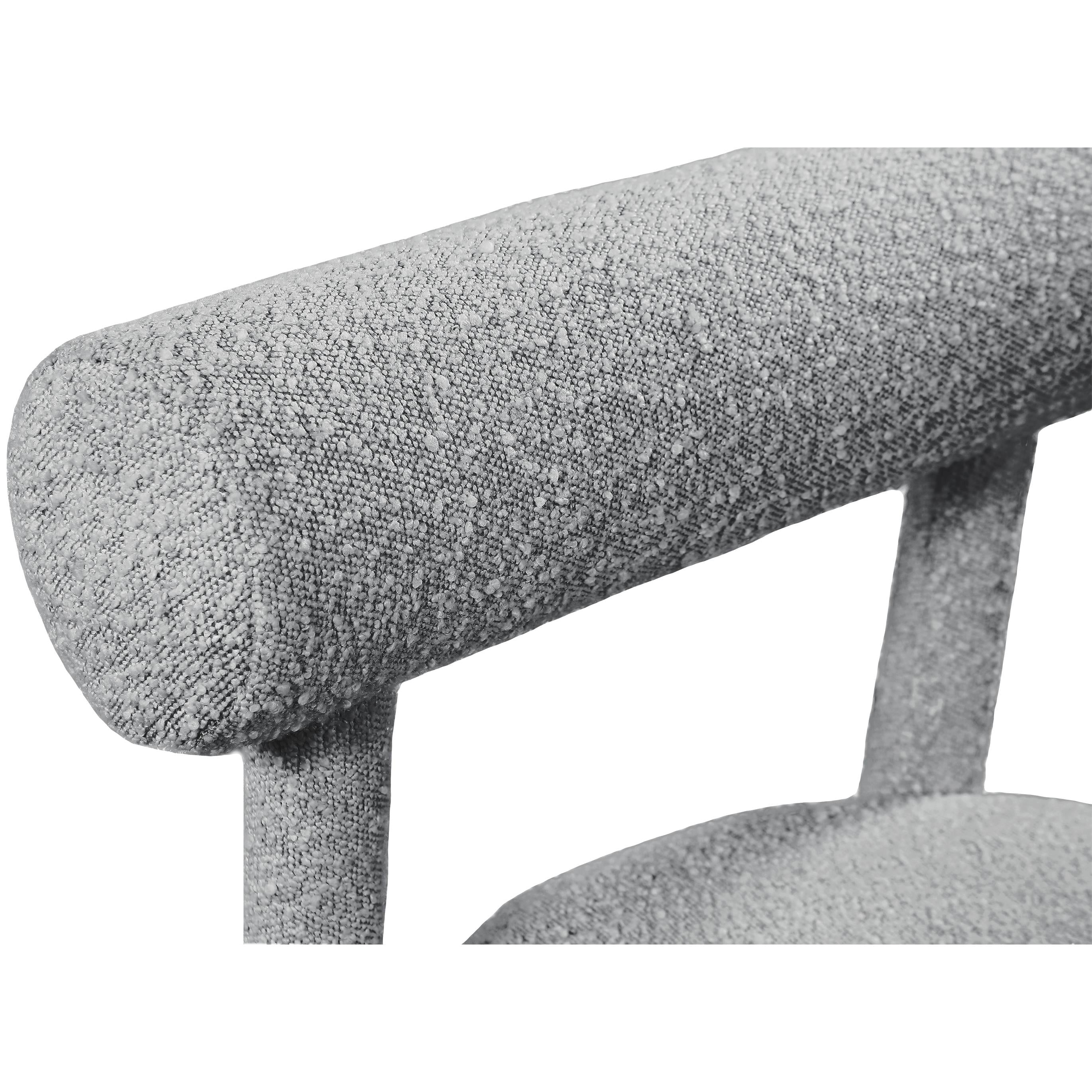 Meridian Parlor Grey Boucle Fabric Accent Chair