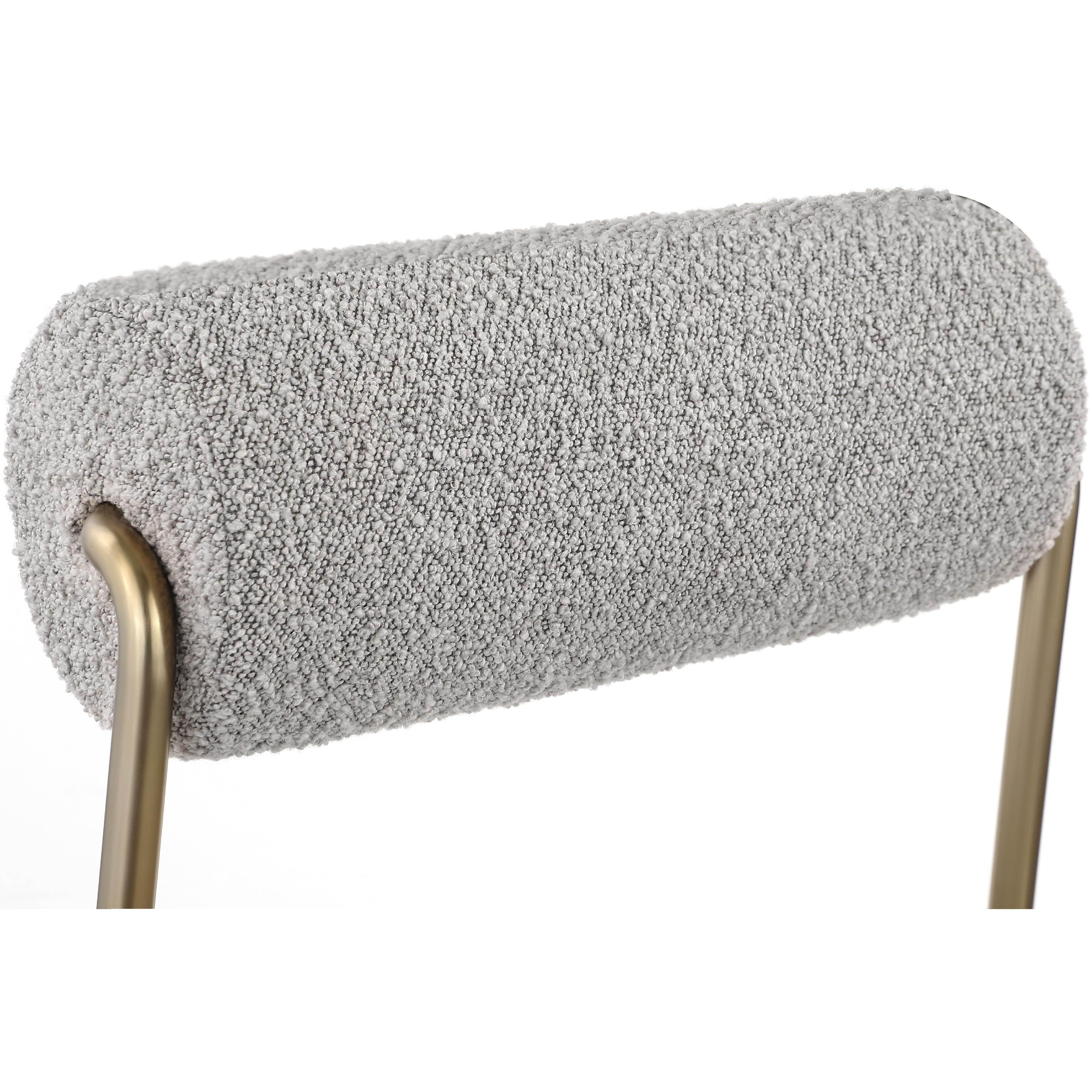 Meridian Carly Taupe Vegan Leather Seat / Boucle Fabric Back Dining Chair