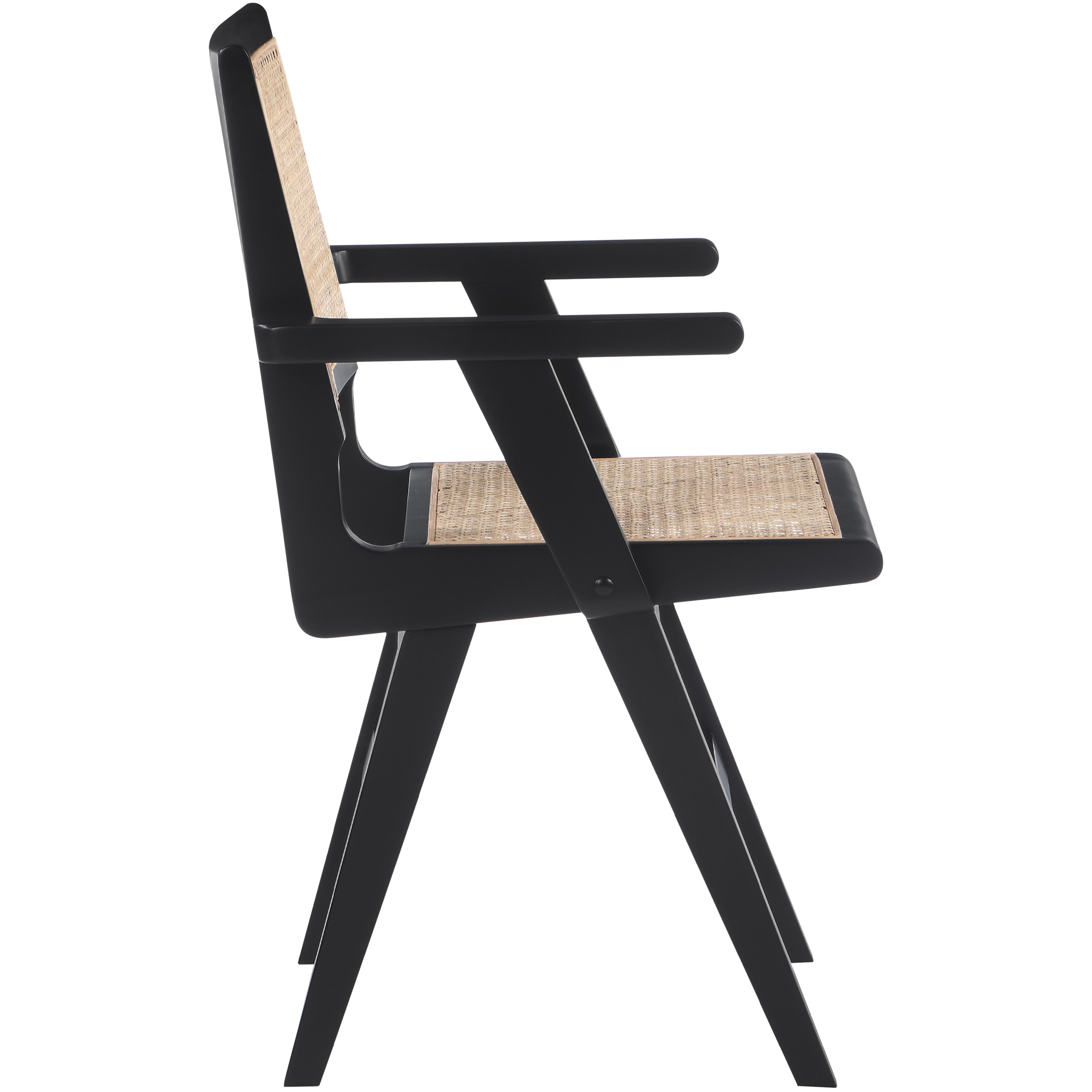 Meridian Preston Black Wood Dining Arm Chair