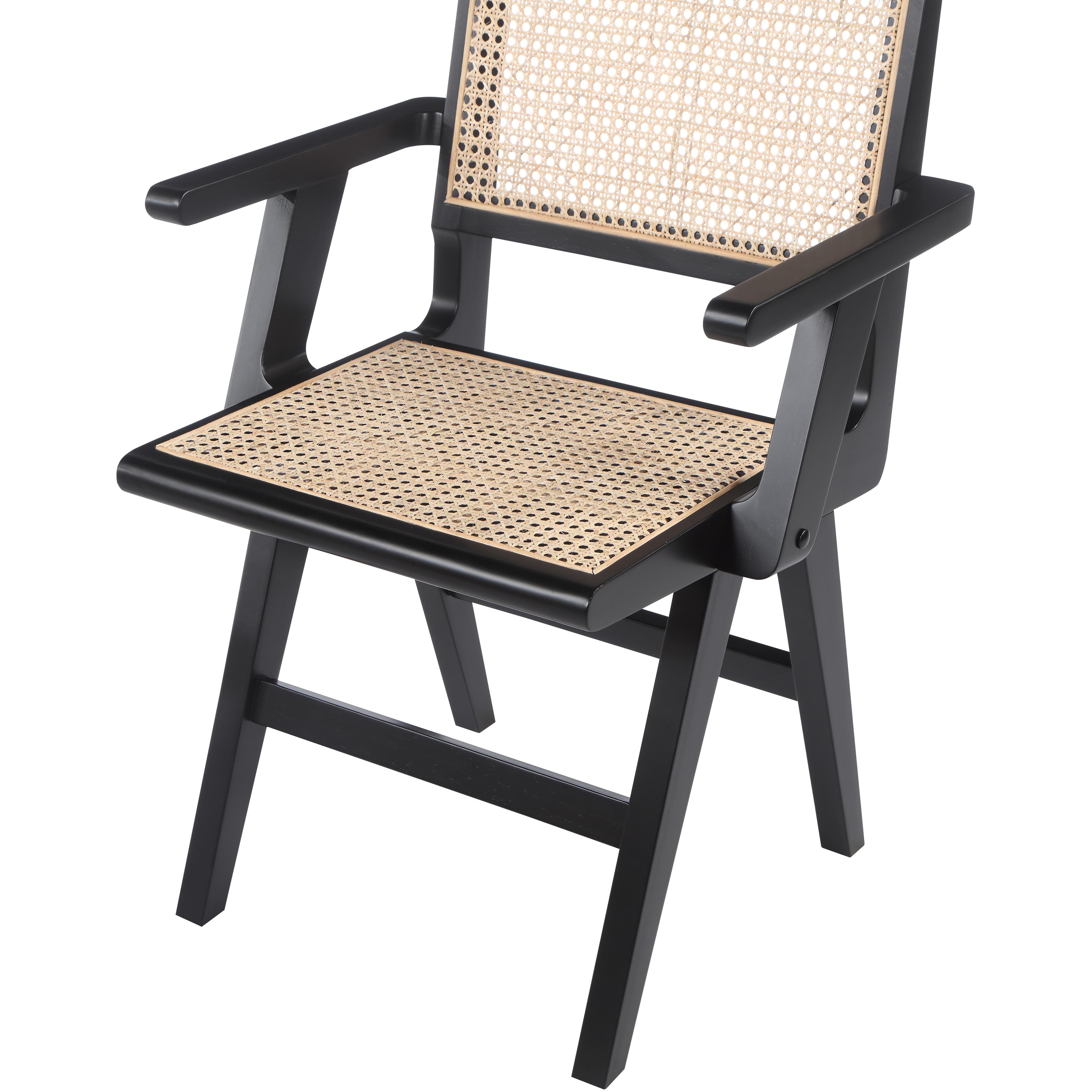 Meridian Preston Black Wood Dining Arm Chair