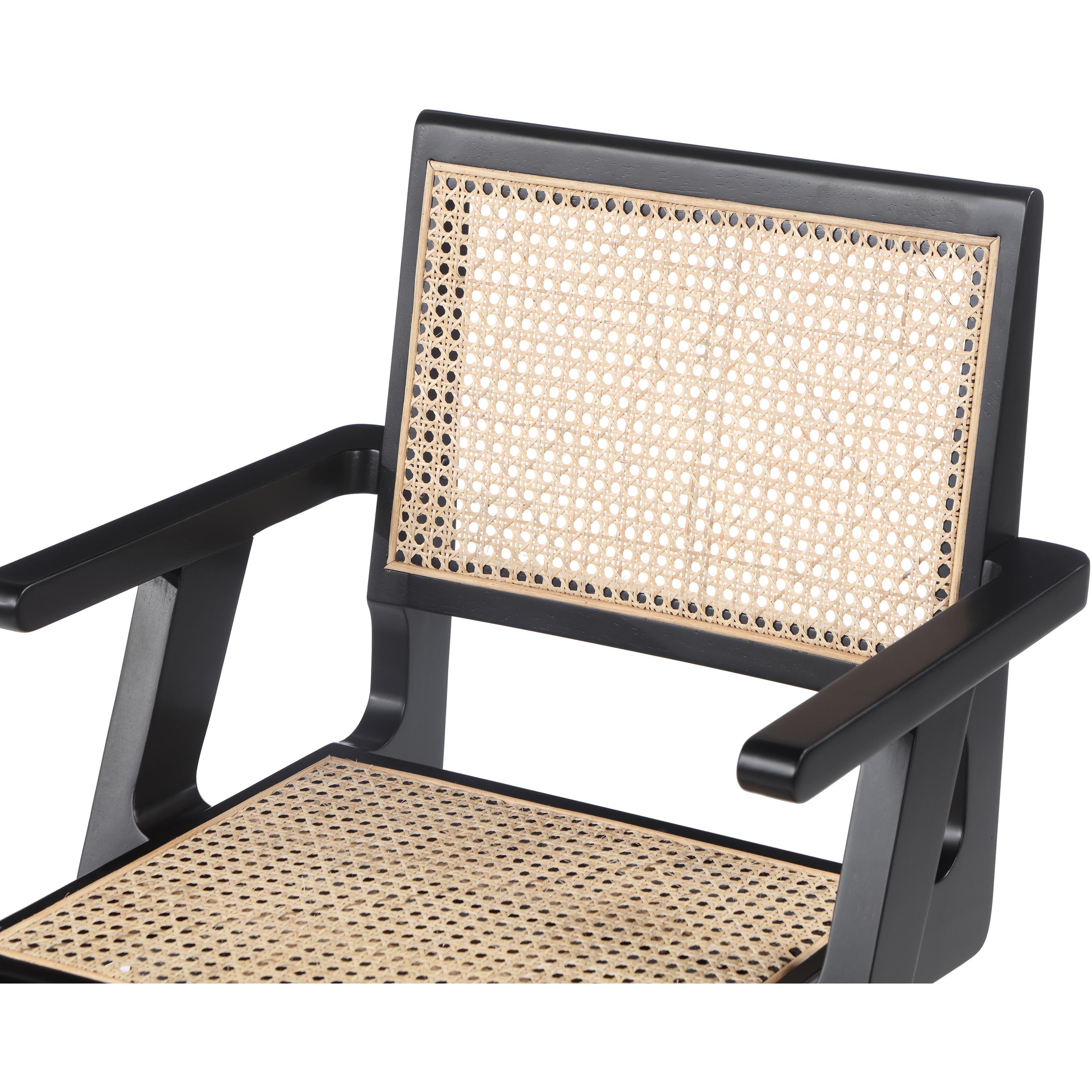 Meridian Preston Black Wood Dining Arm Chair