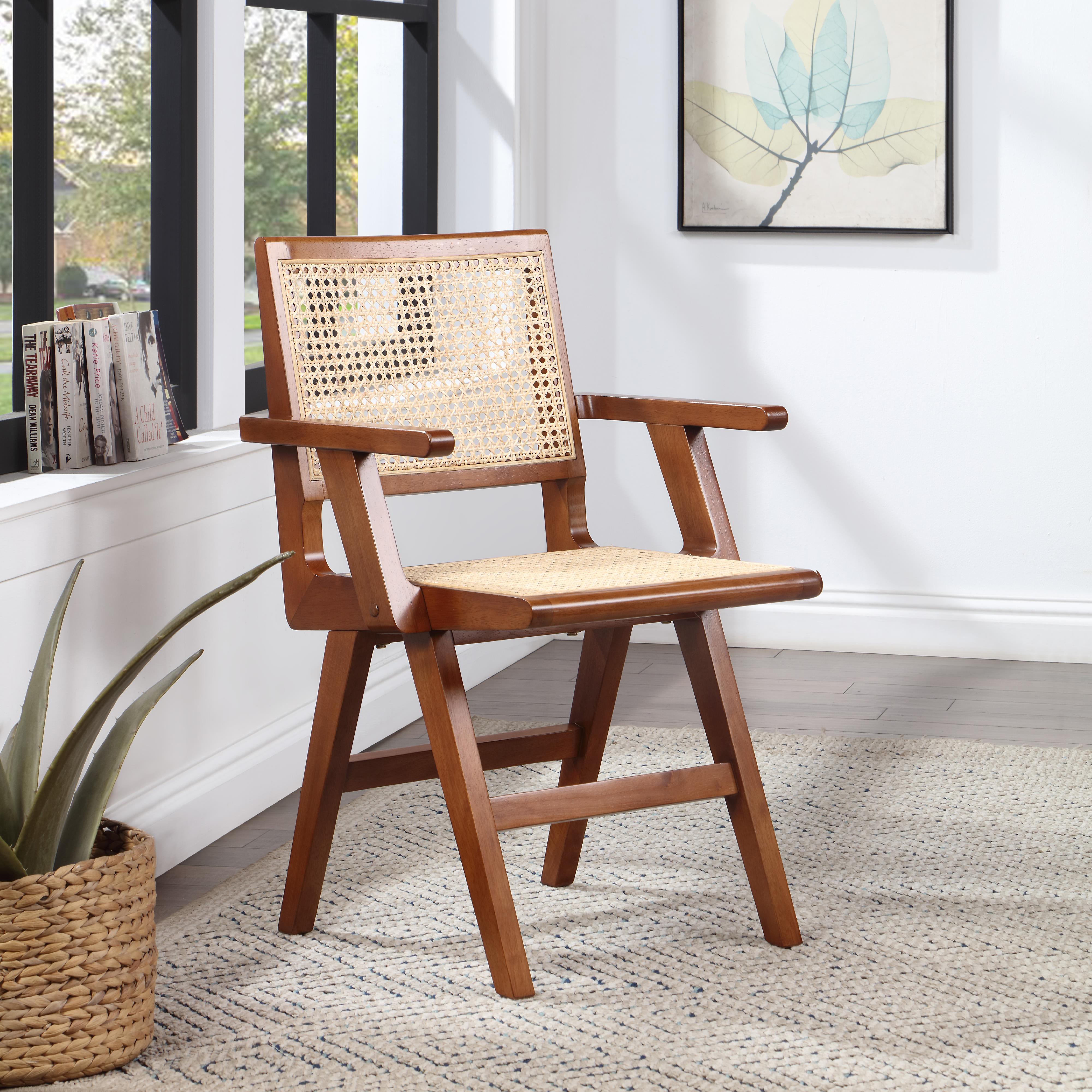 Meridian Preston Walnut Wood Dining Arm Chair