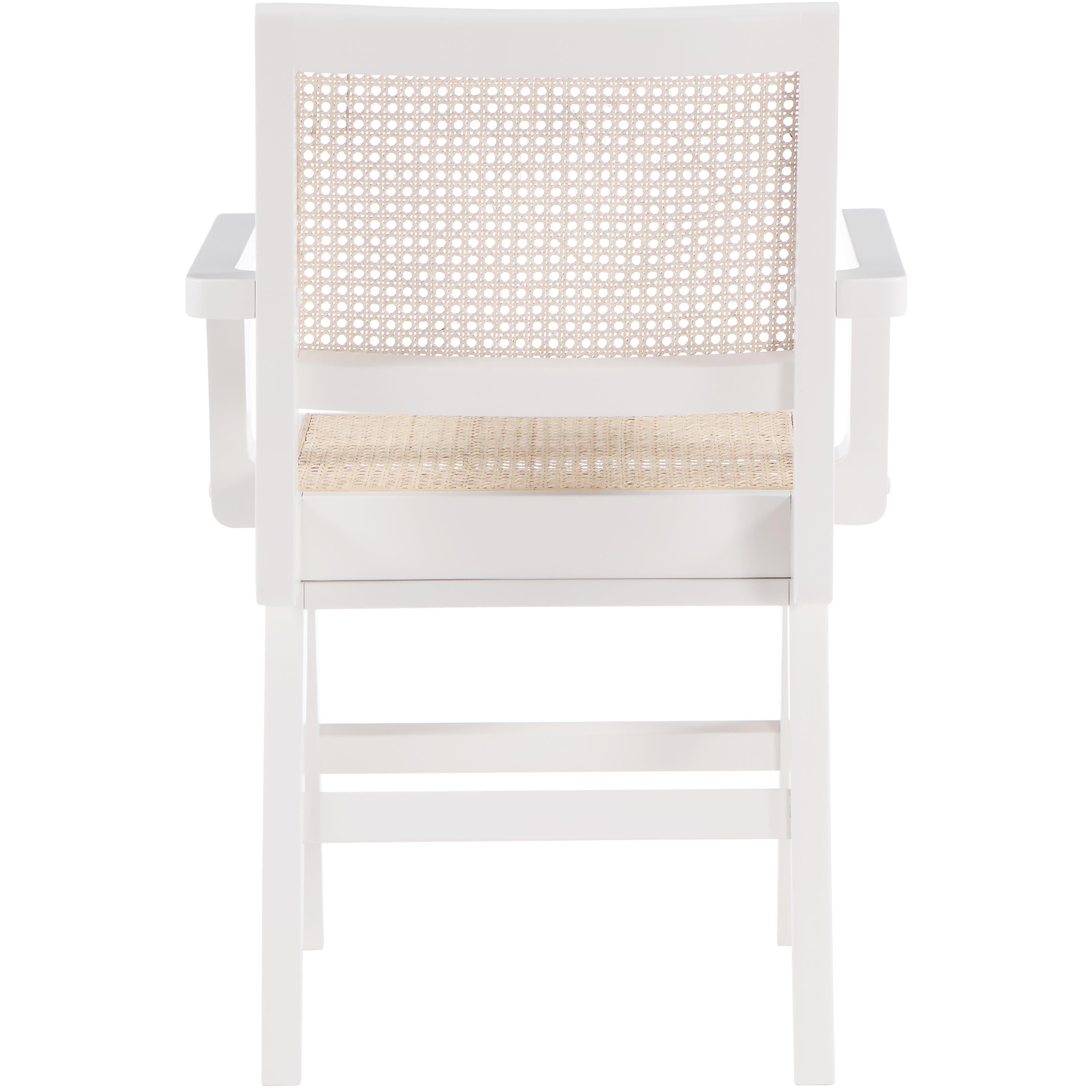 Meridian Preston White Wood Dining Arm Chair