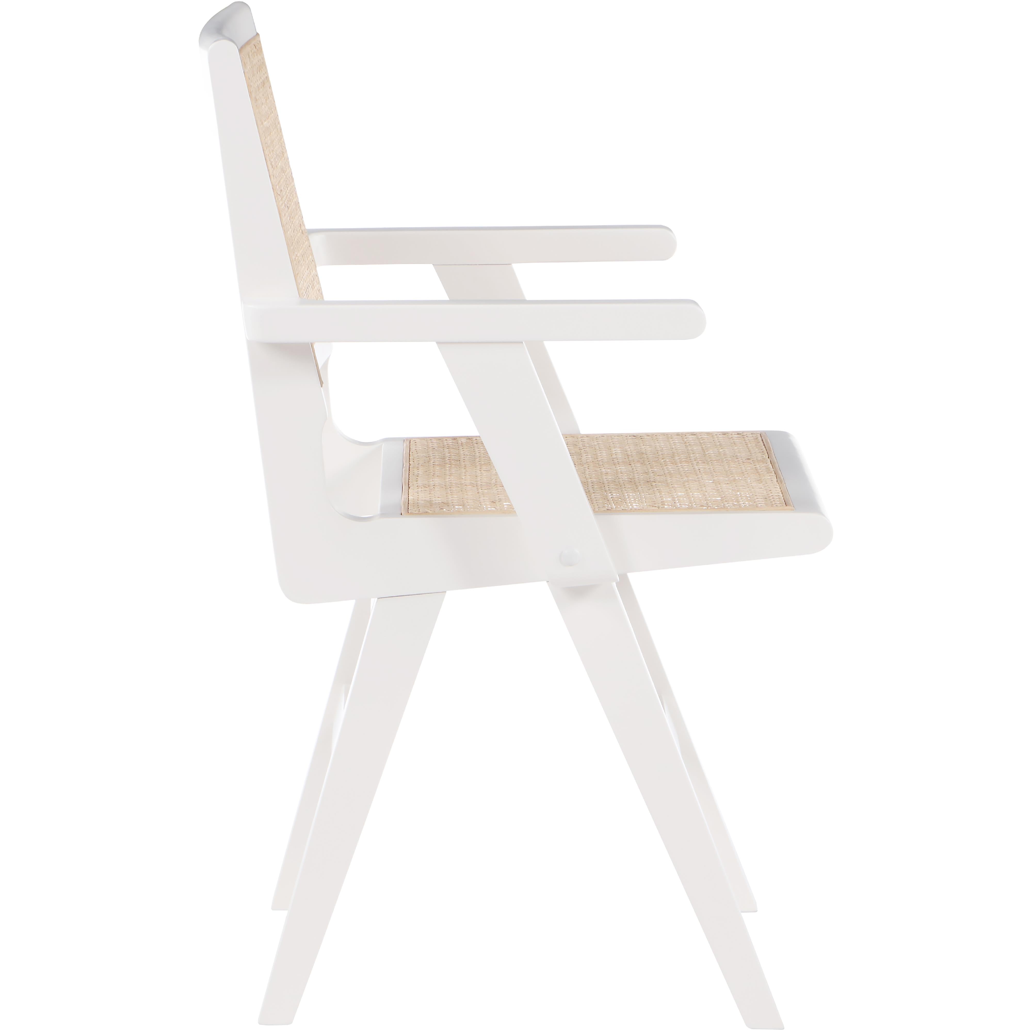 Meridian Preston White Wood Dining Arm Chair