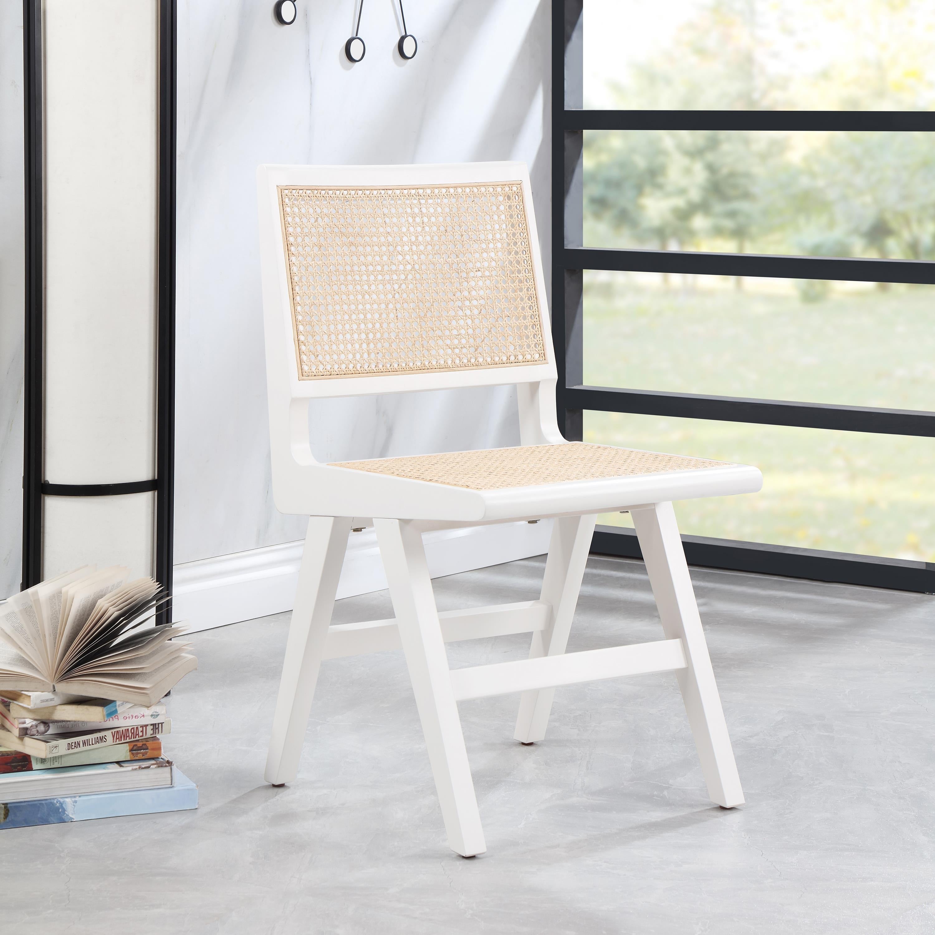Meridian Preston White Wood Dining Side Chair