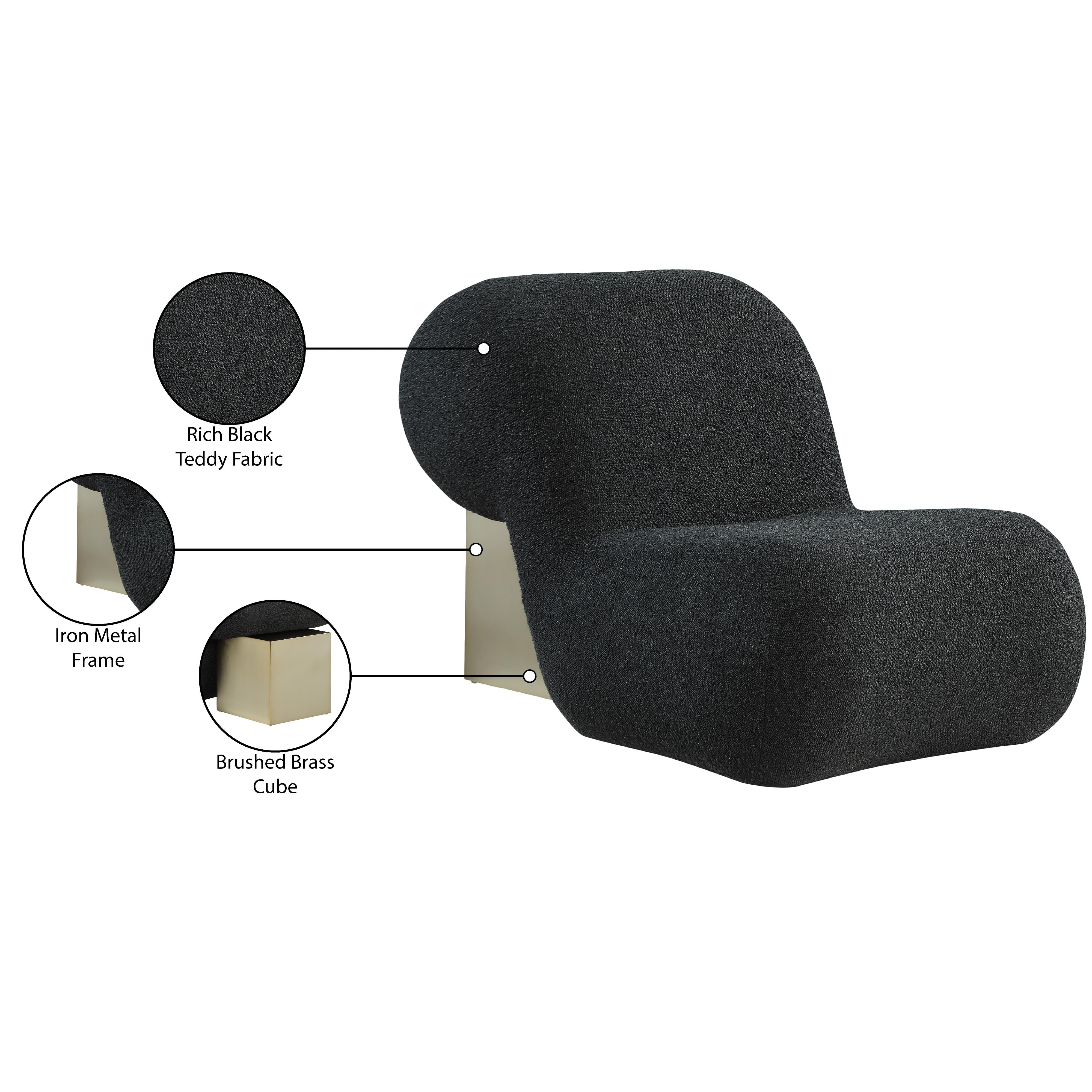 Meridian Quadra Black Fabric Accent Chair