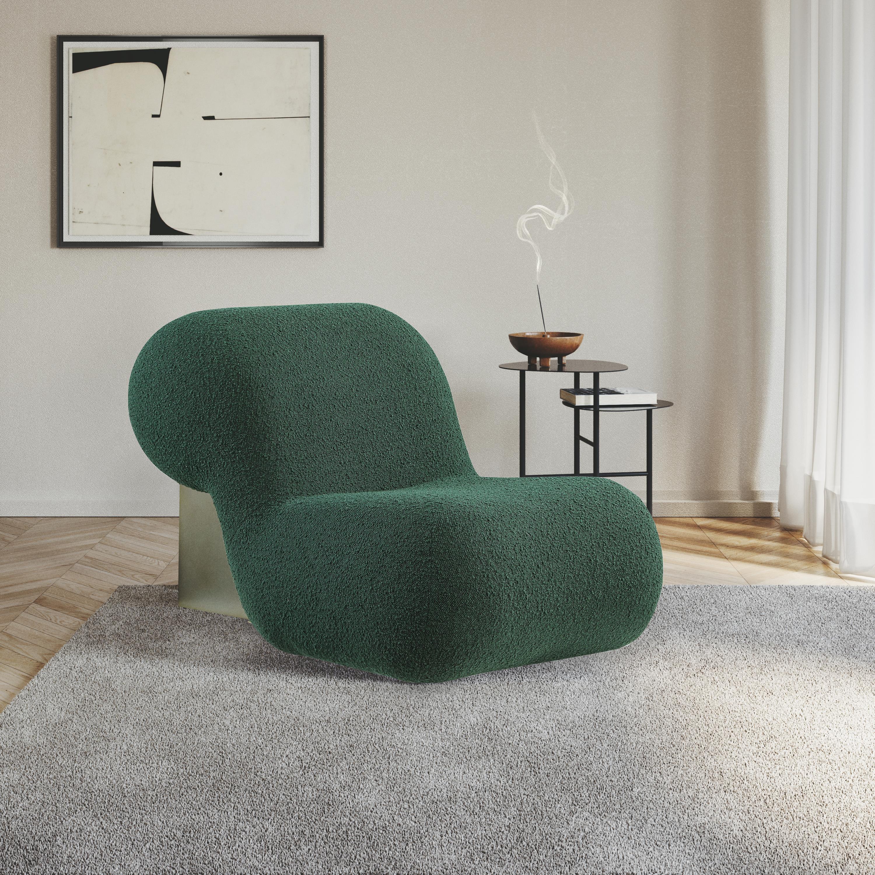 Meridian Quadra Green Fabric Accent Chair