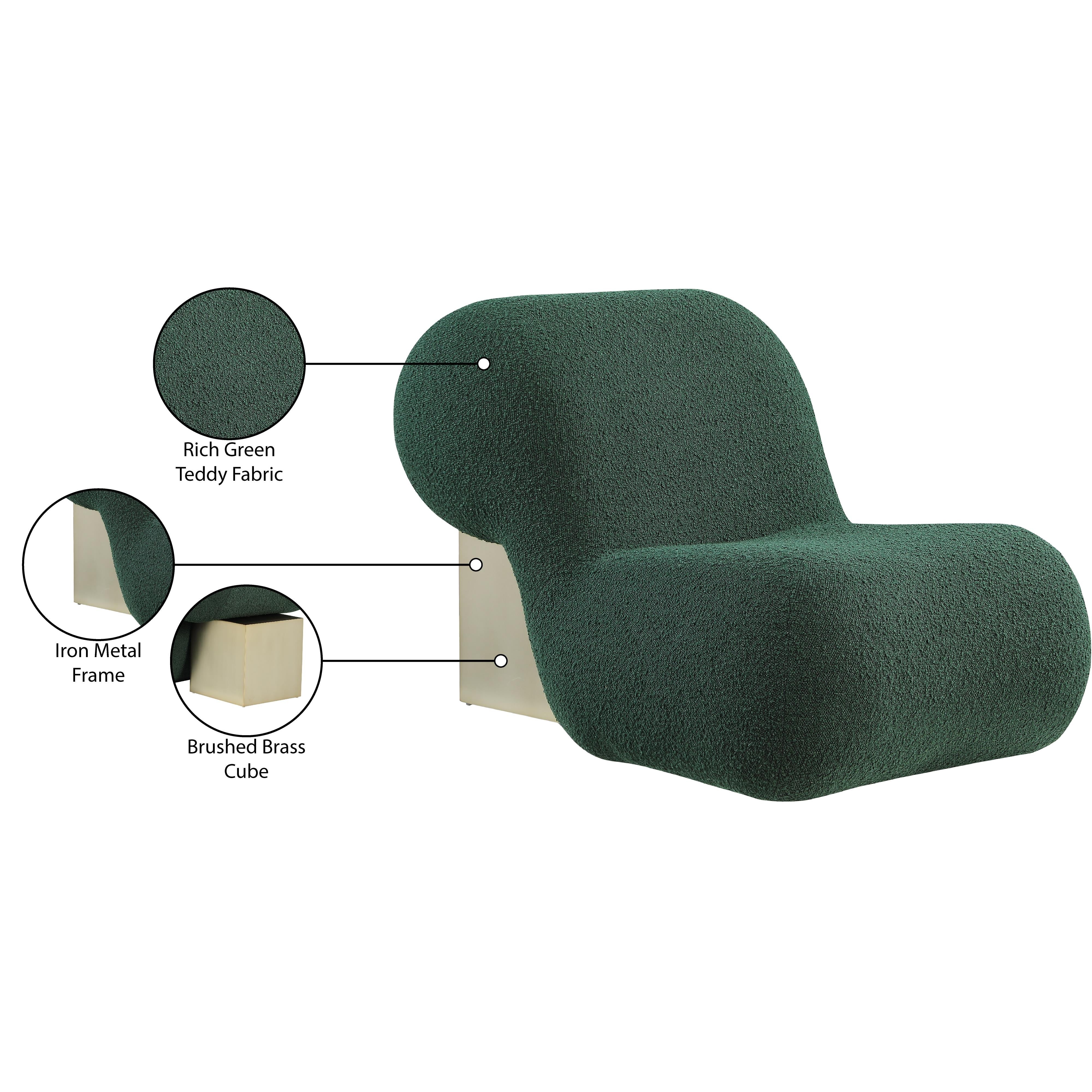 Meridian Quadra Green Fabric Accent Chair