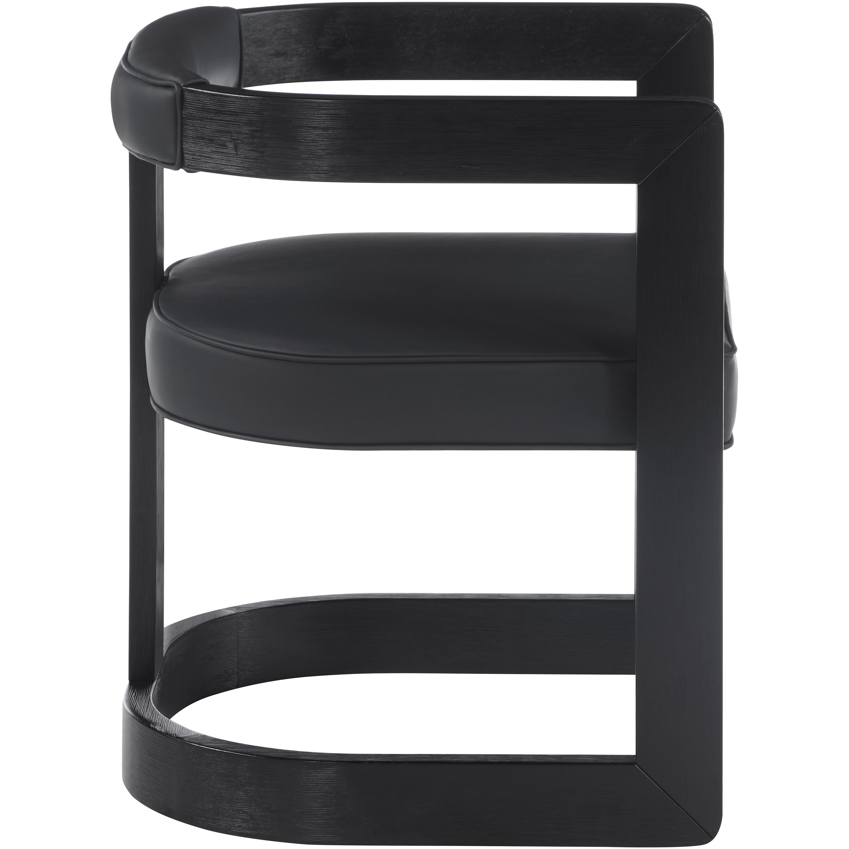 Meridian Manchester Black Vegan Leather Dining Chair