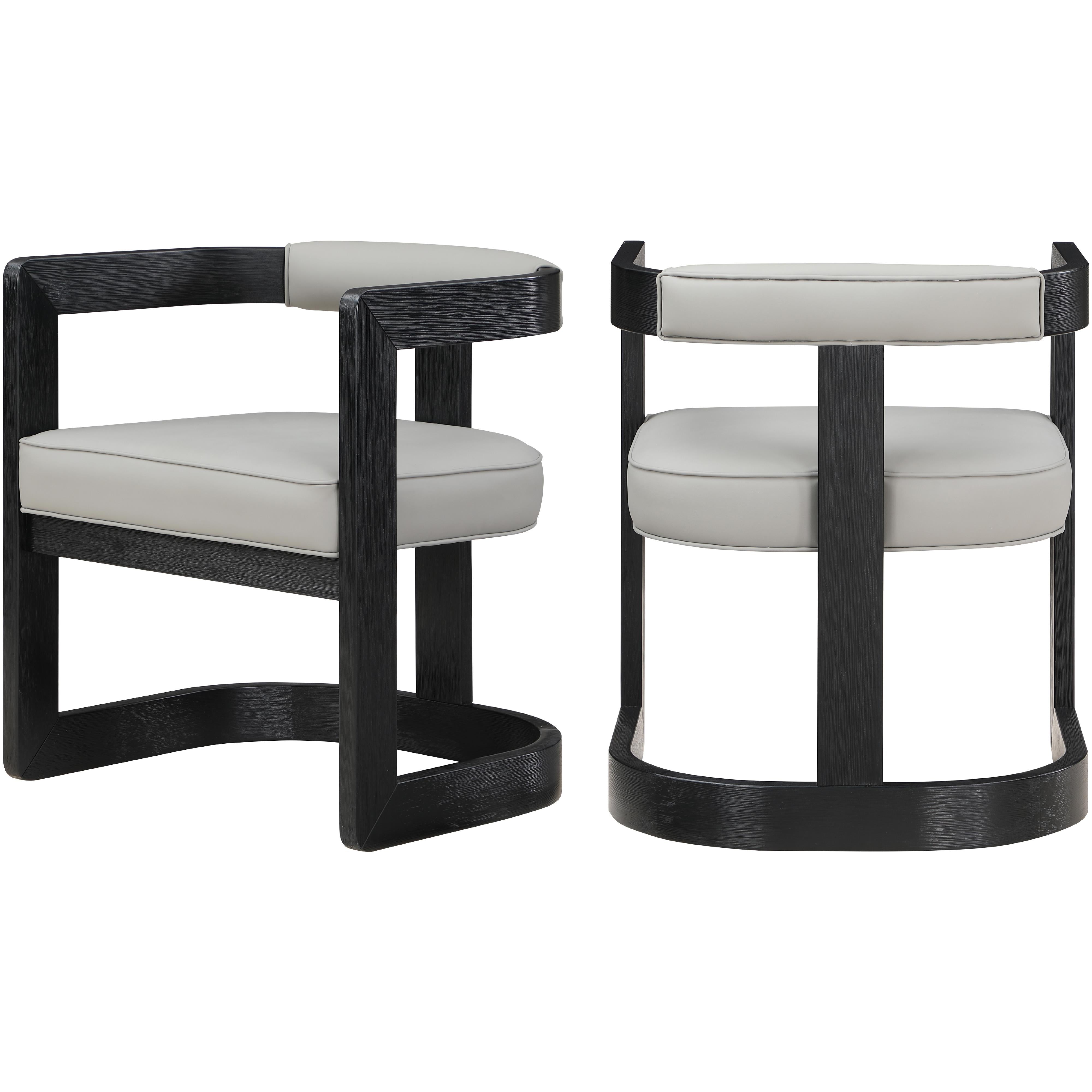 Meridian Manchester Grey Vegan Leather Dining Chair