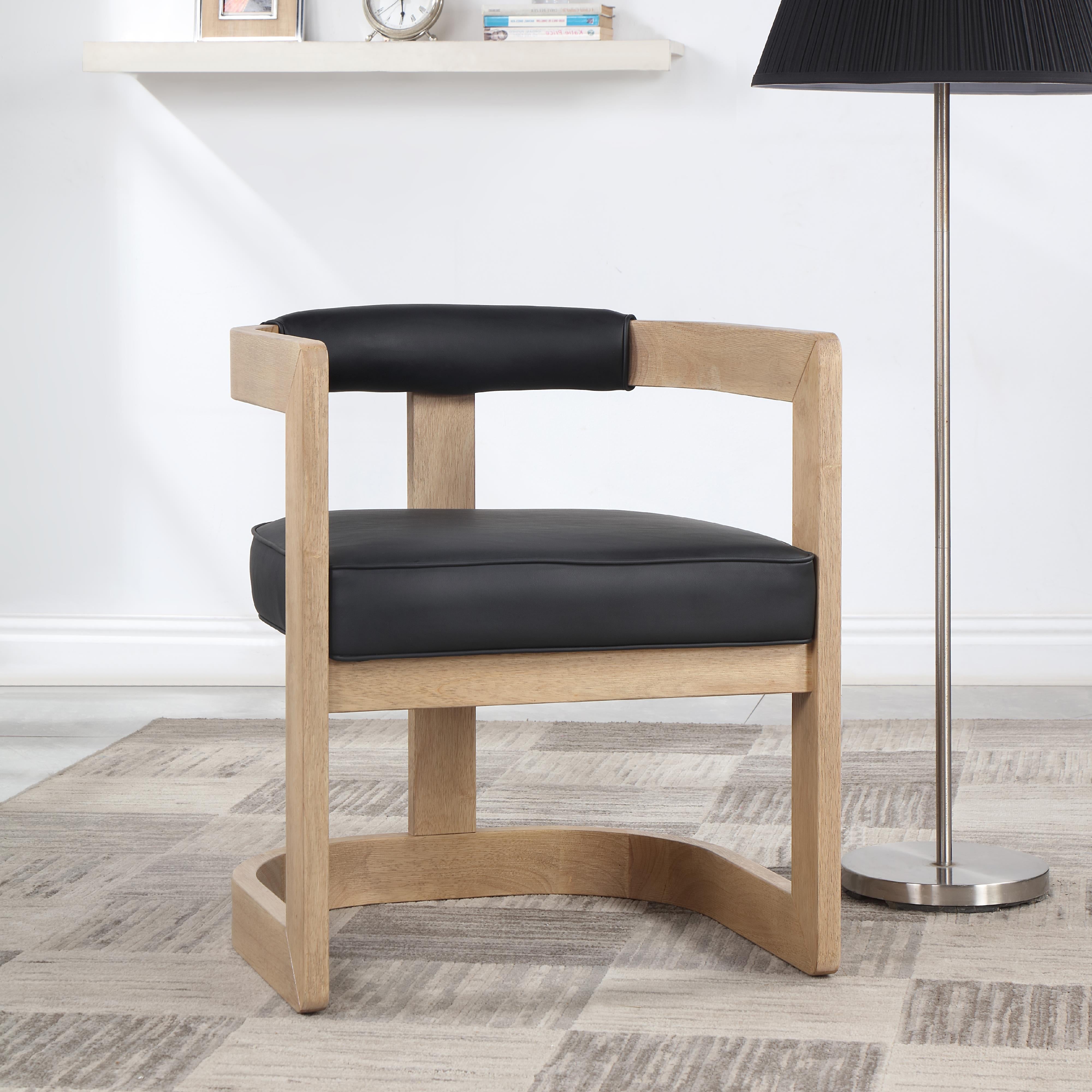 Meridian Manchester Black Vegan Leather Dining Chair