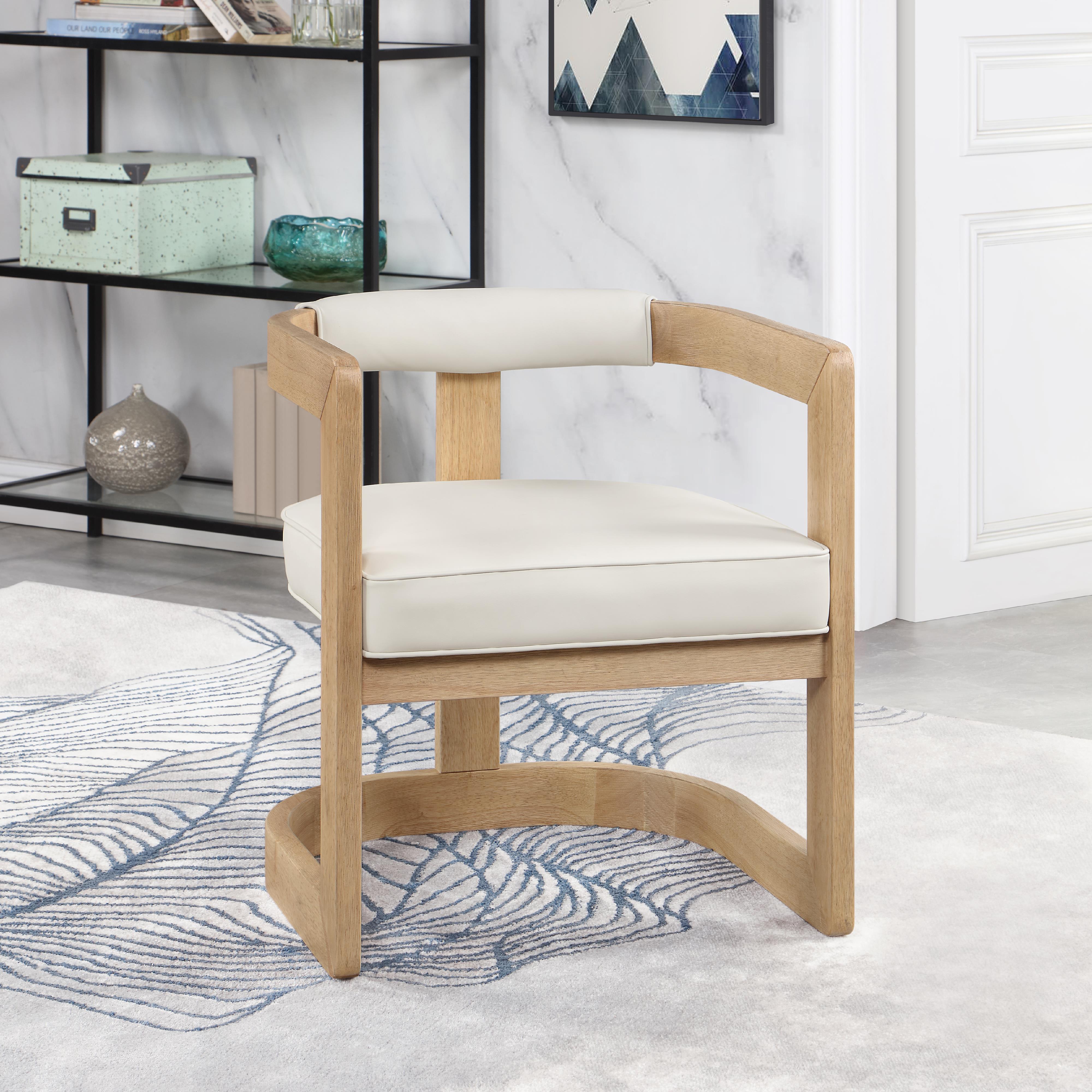 Meridian Manchester Cream Vegan Leather Dining Chair