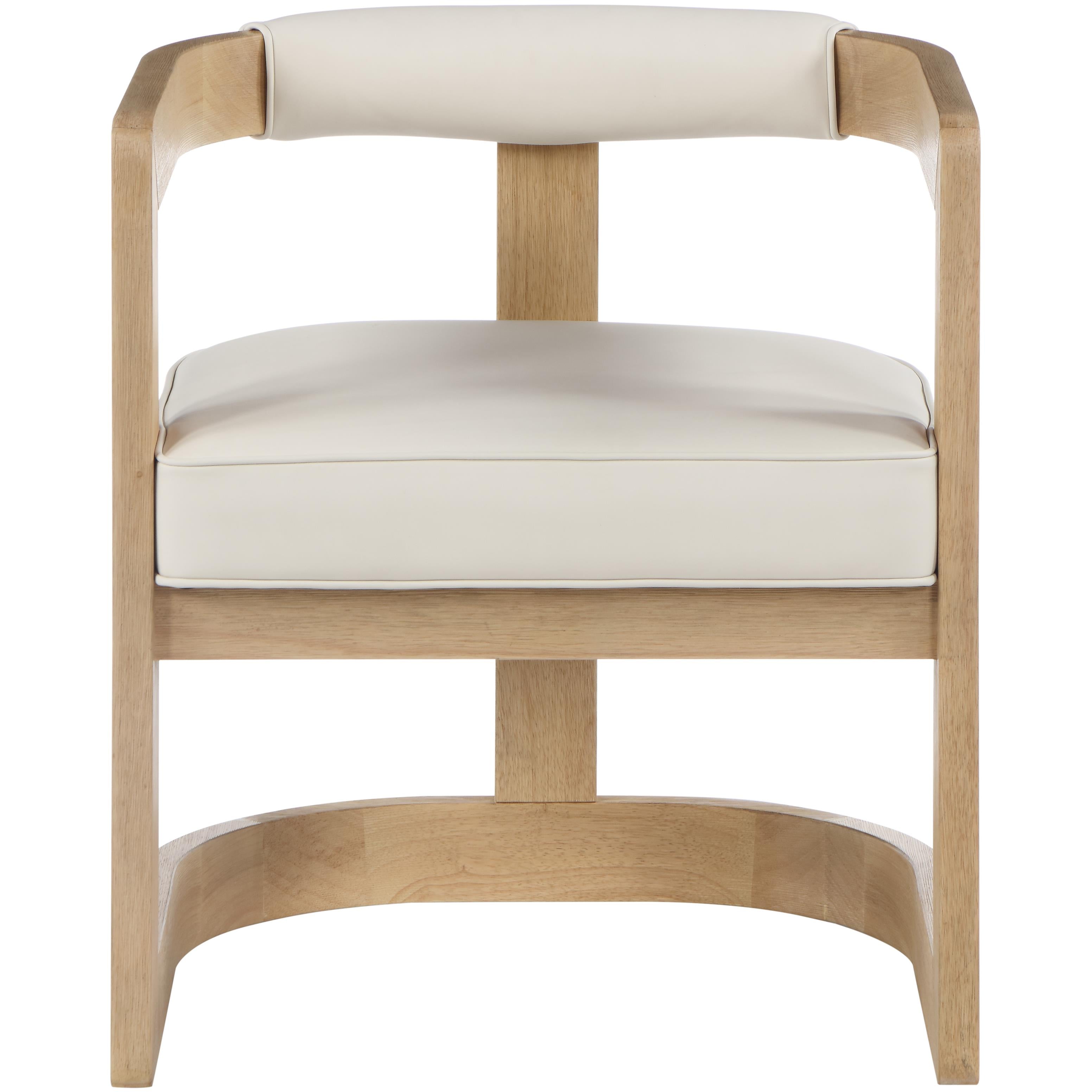 Meridian Manchester Cream Vegan Leather Dining Chair