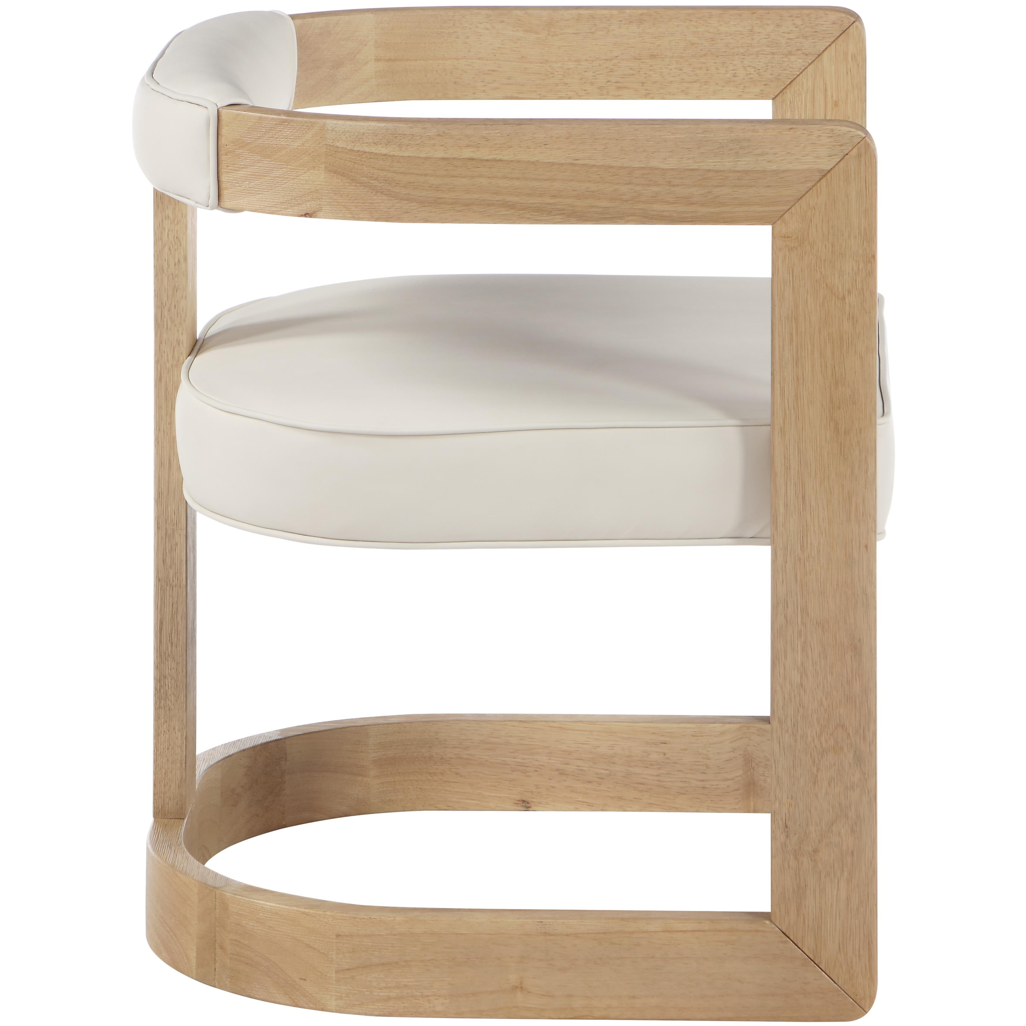 Meridian Manchester Cream Vegan Leather Dining Chair