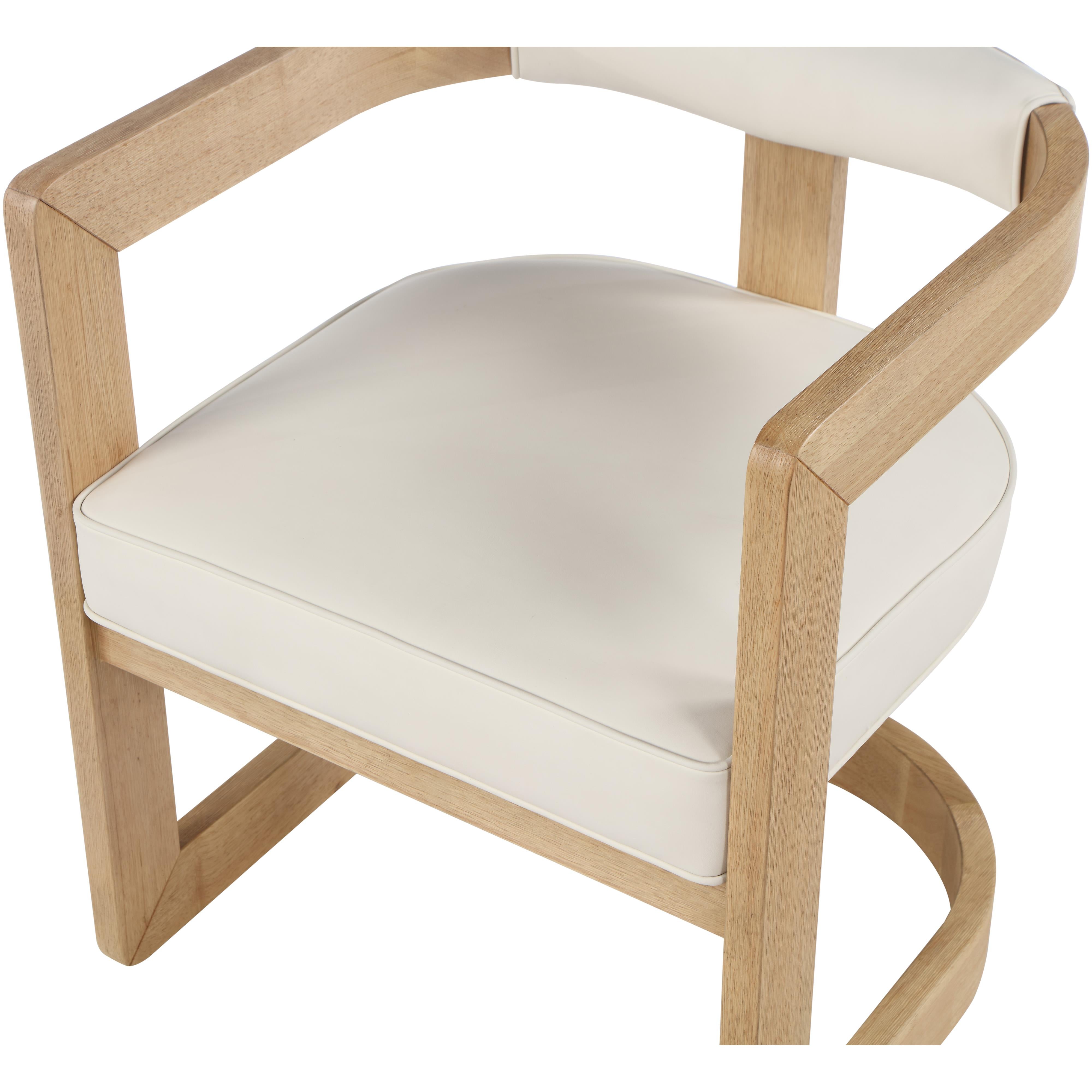 Meridian Manchester Cream Vegan Leather Dining Chair